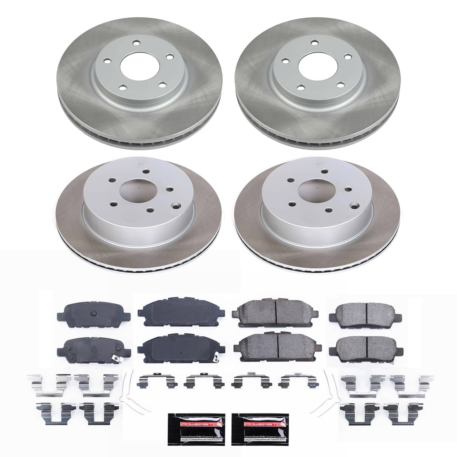 Power Stop SC6361 - Front And Rear Z17 Evolution Pad And Semi-Coated Rotor Kit vehicle fitment brake part