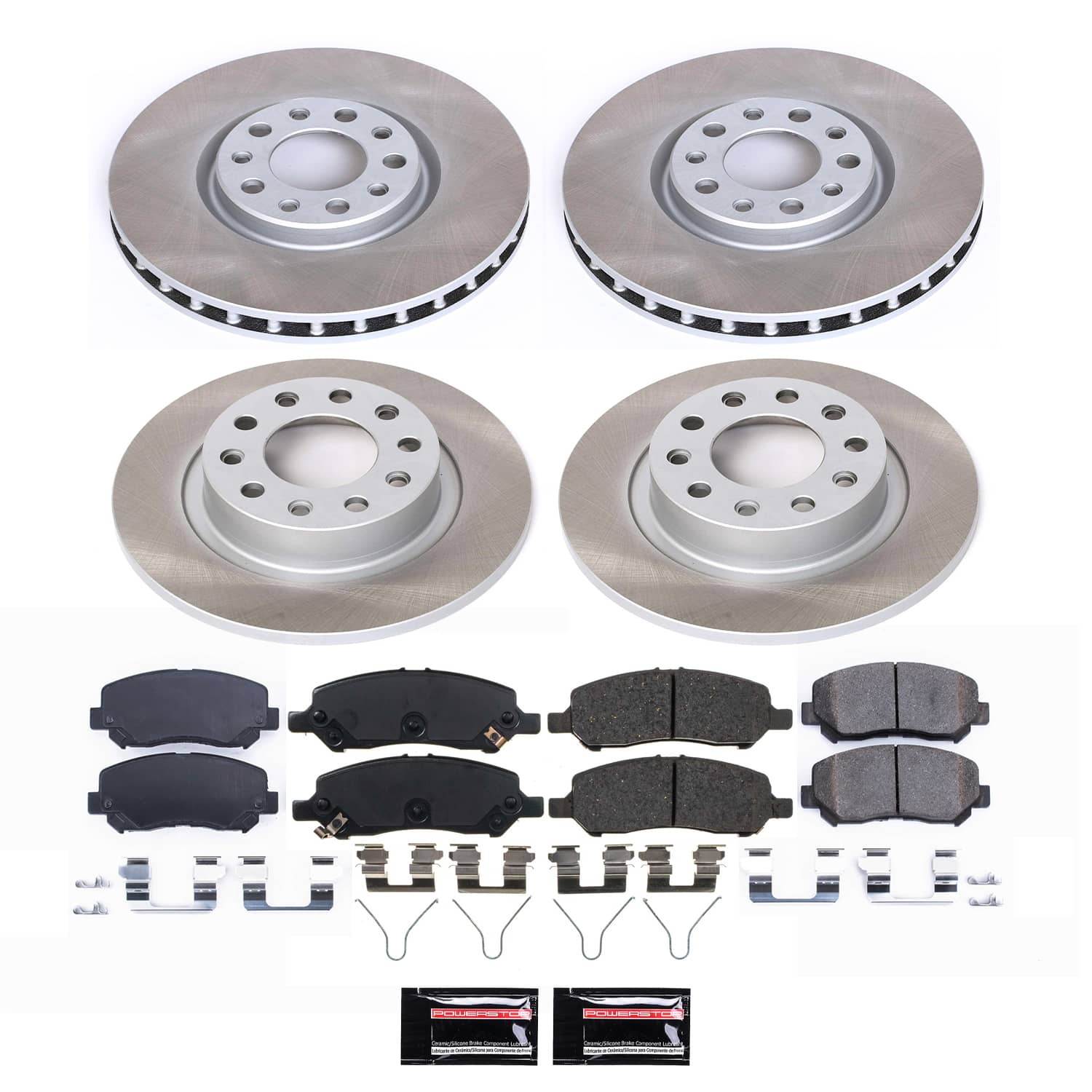 Power Stop SC6373 - Front And Rear Z17 Evolution Pad And Semi-Coated Rotor Kit vehicle fitment brake part