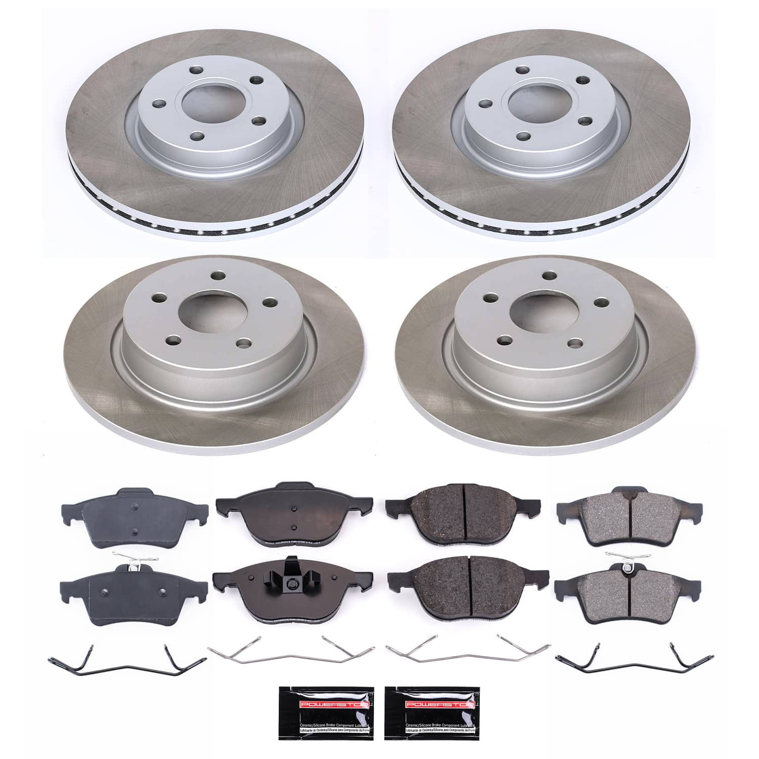 Power Stop SC6477 - Front And Rear Z17 Evolution Pad And Semi-Coated Rotor Kit vehicle fitment brake part