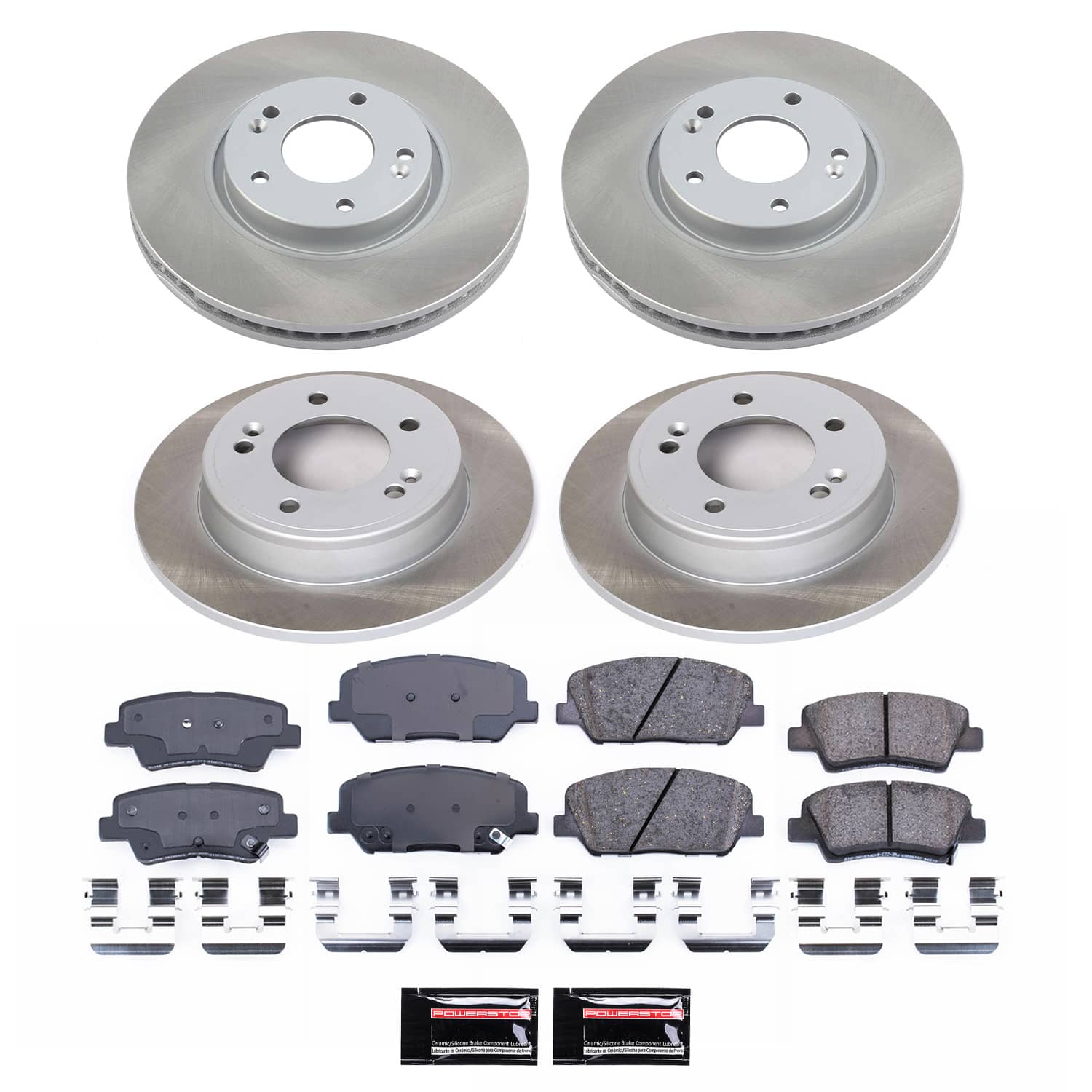 Power Stop SC6485 - Front And Rear Z17 Evolution Pad And Semi-Coated Rotor Kit vehicle fitment brake part