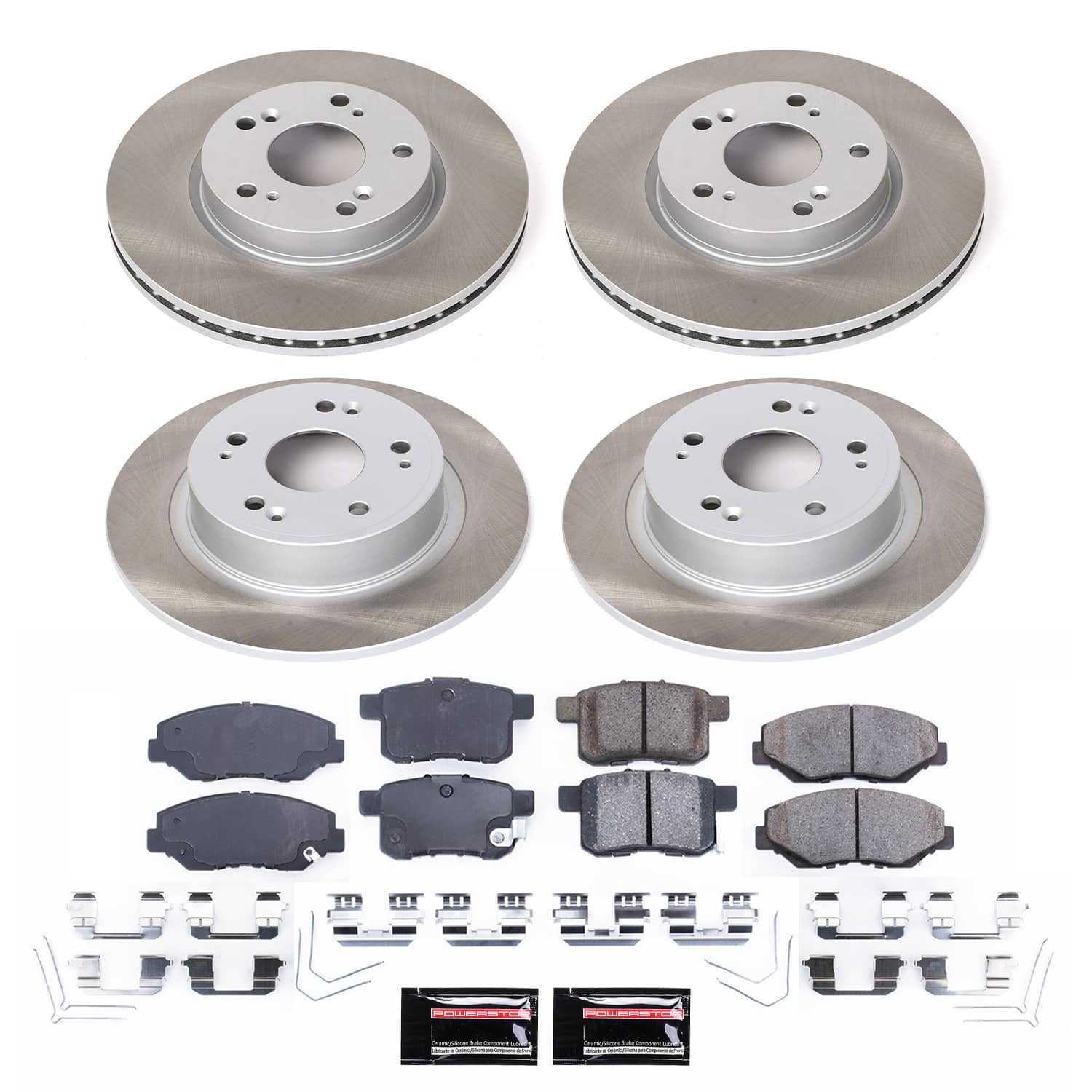 Power Stop SC6491 - Front And Rear Z17 Evolution Pad And Semi-Coated Rotor Kit vehicle fitment brake part