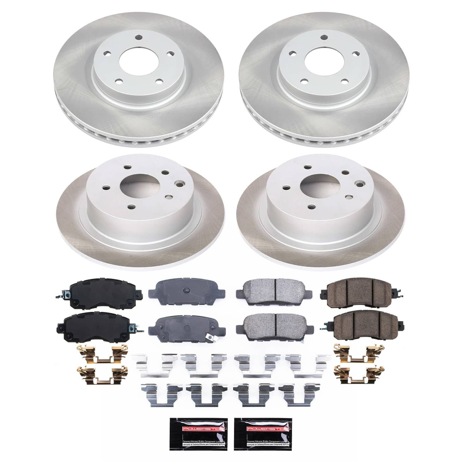 Power Stop SC6495 - Front And Rear Z17 Evolution Pad And Semi-Coated Rotor Kit vehicle fitment brake part
