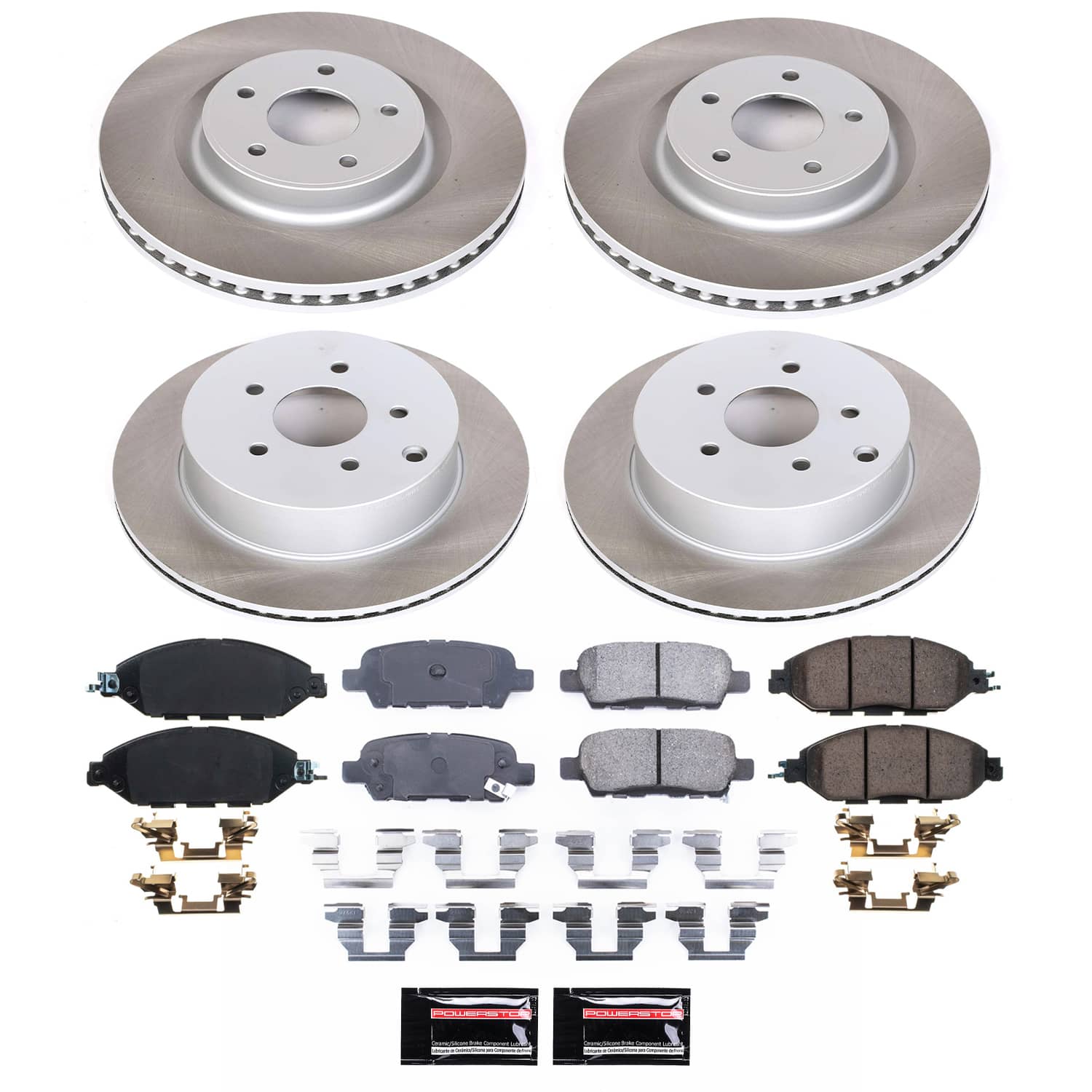 Power Stop SC6497 - Front And Rear Z17 Evolution Pad And Semi-Coated Rotor Kit vehicle fitment brake part