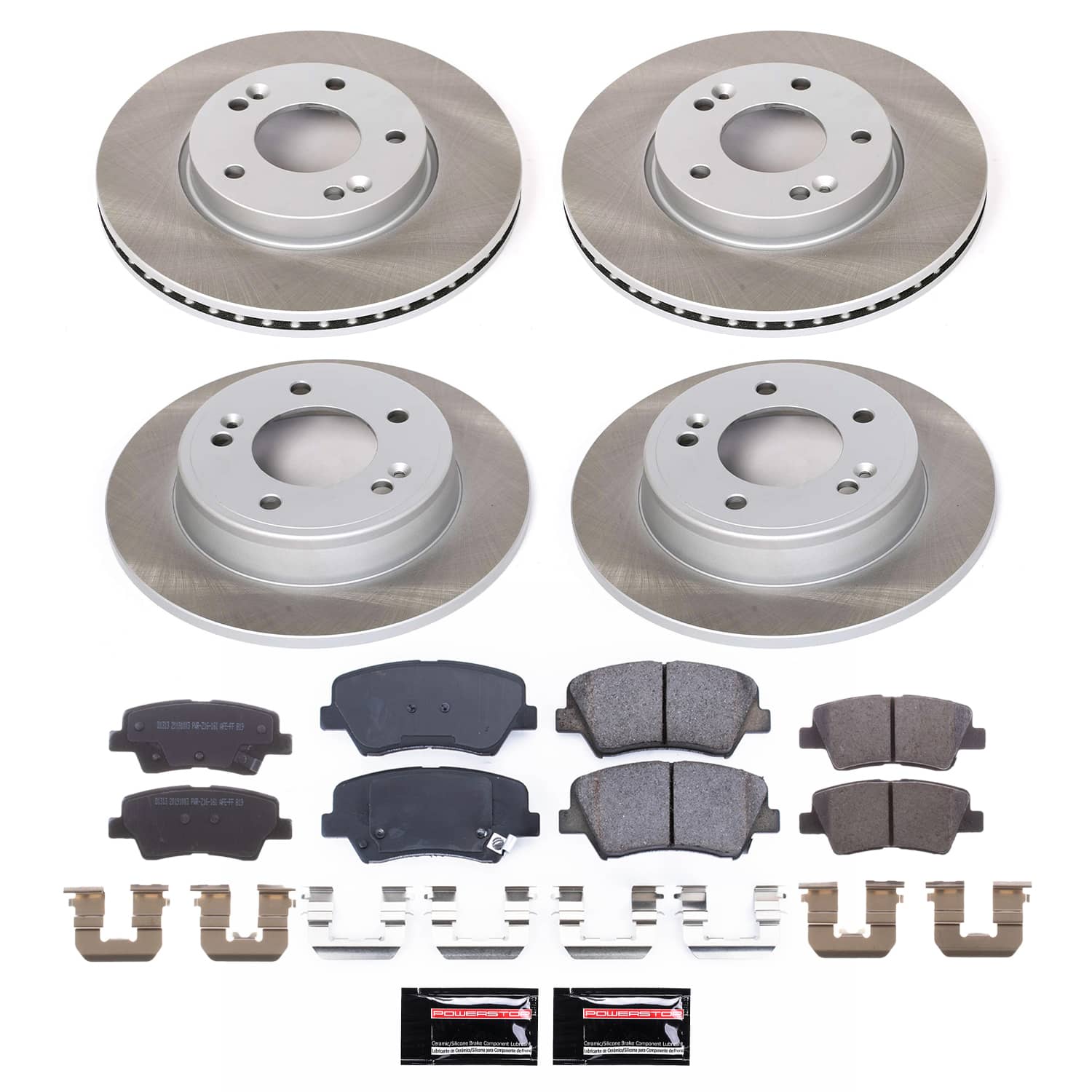 Power Stop SC6504 - Front And Rear Z17 Evolution Pad And Semi-Coated Rotor Kit vehicle fitment brake part