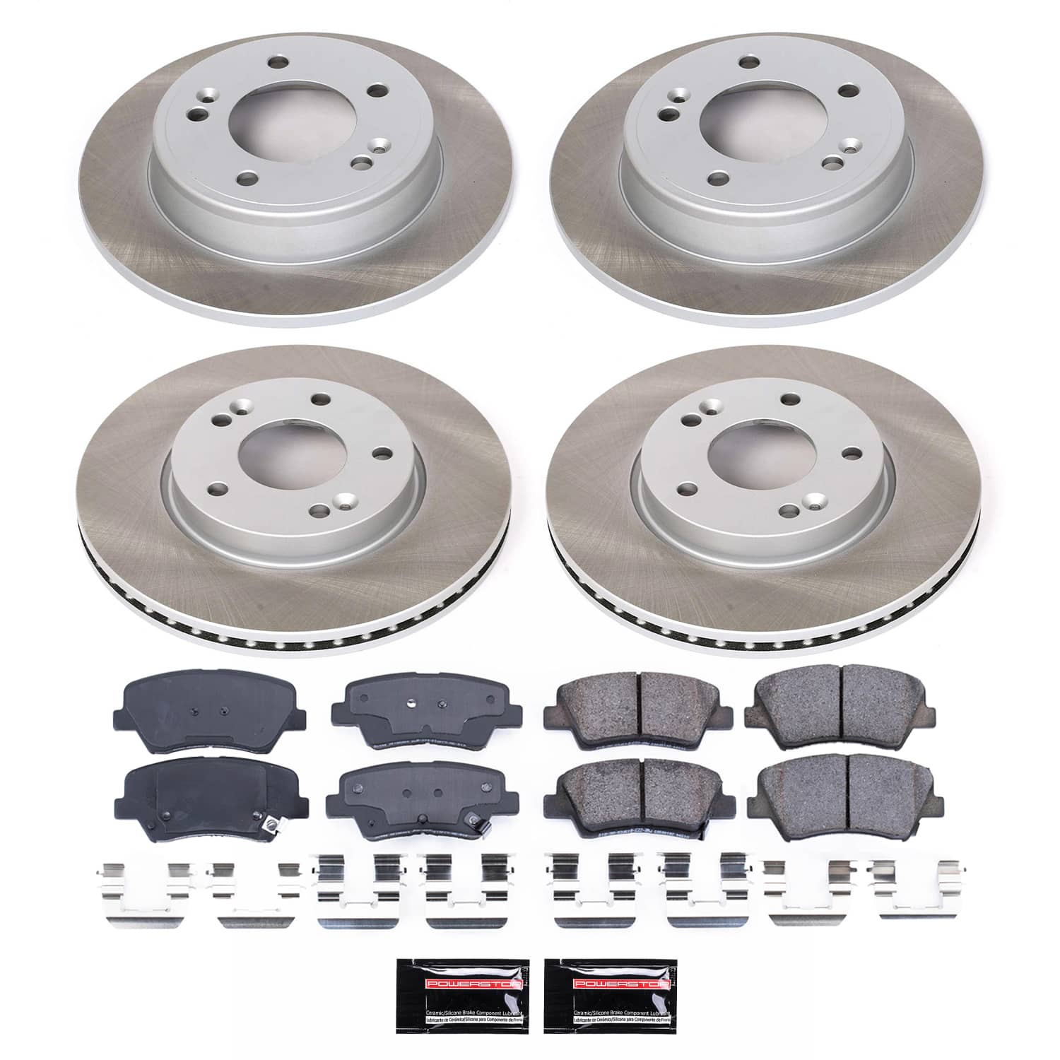 Power Stop SC6506 - Front And Rear Z17 Evolution Pad And Semi-Coated Rotor Kit vehicle fitment brake part
