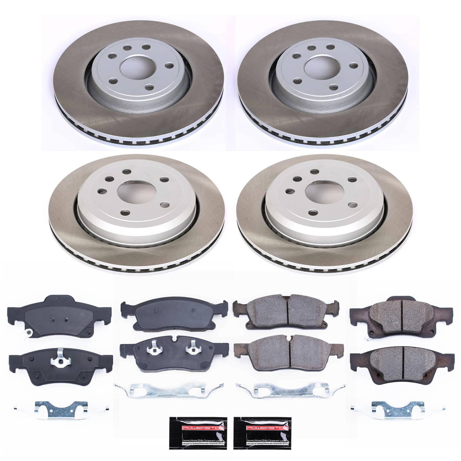 Power Stop SC6537 - Front And Rear Z17 Evolution Pad And Semi-Coated Rotor Kit vehicle fitment brake part