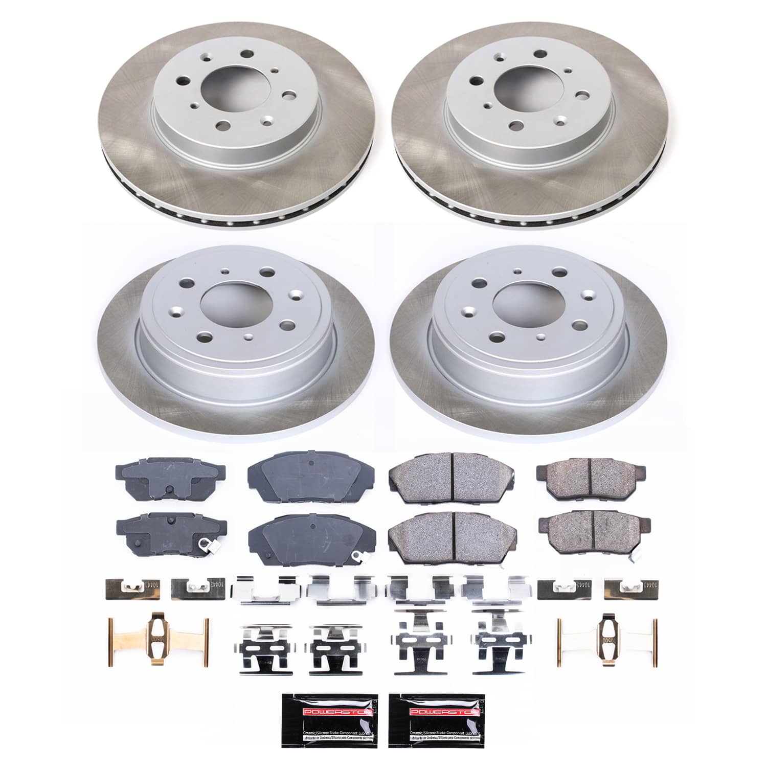 Power Stop SC689 - Front And Rear Z17 Evolution Pad And Semi-Coated Rotor Kit vehicle fitment brake part