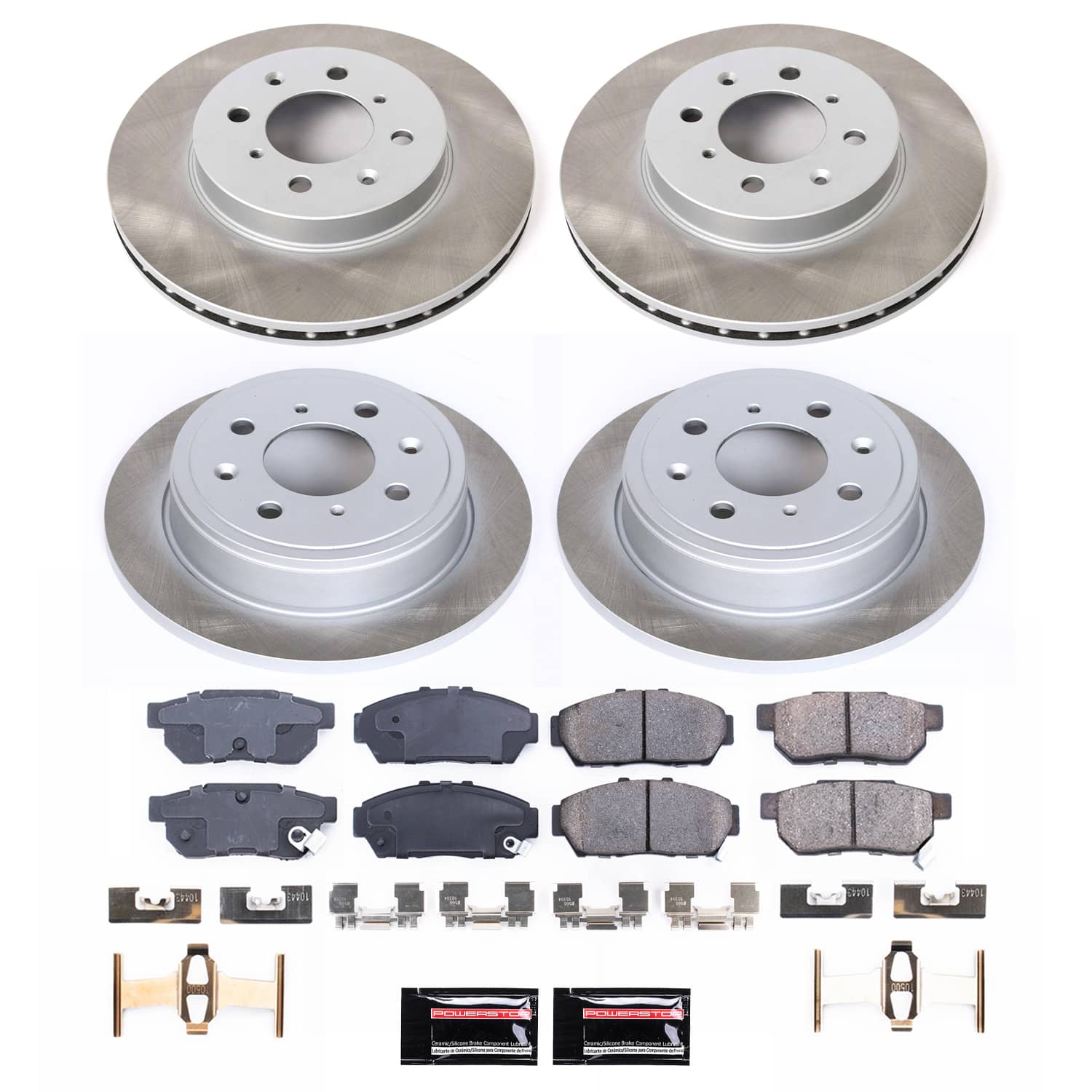 Power Stop SC693 - Front And Rear Z17 Evolution Pad And Semi-Coated Rotor Kit vehicle fitment brake part