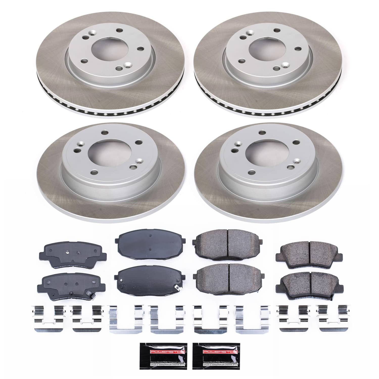 Power Stop SC6945 - Front And Rear Z17 Evolution Pad And Semi-Coated Rotor Kit vehicle fitment brake part
