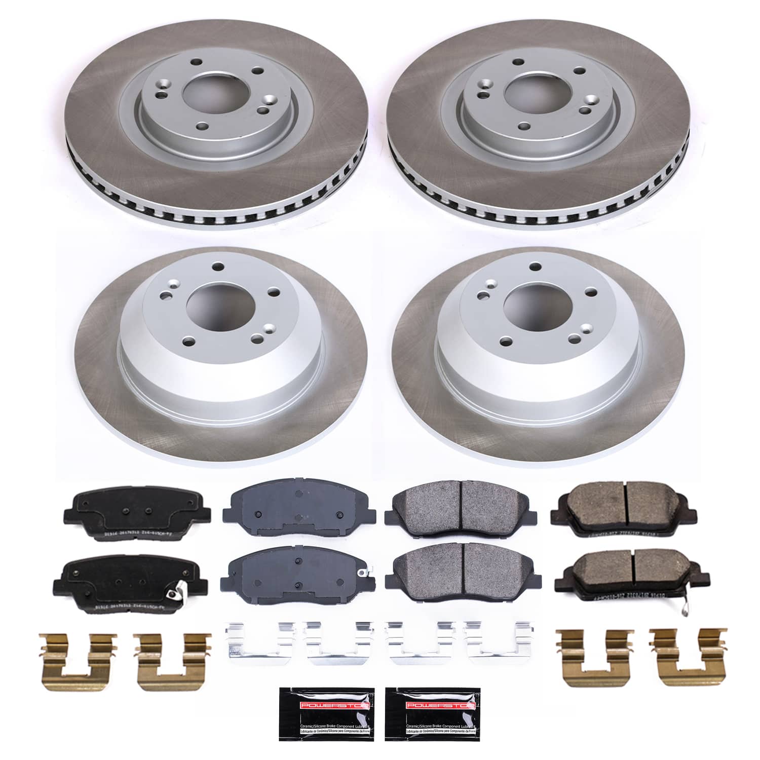 Power Stop SC6950 - Front And Rear Z17 Evolution Pad And Semi-Coated Rotor Kit vehicle fitment brake part