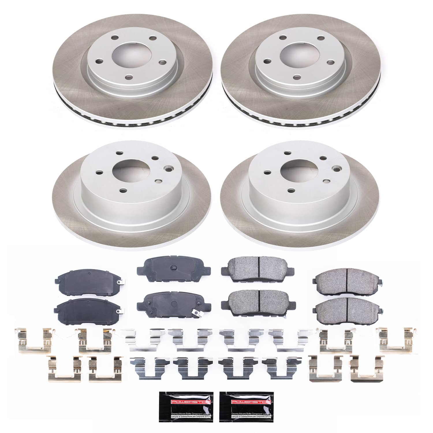 Power Stop SC6960 - Front And Rear Z17 Evolution Pad And Semi-Coated Rotor Kit vehicle fitment brake part
