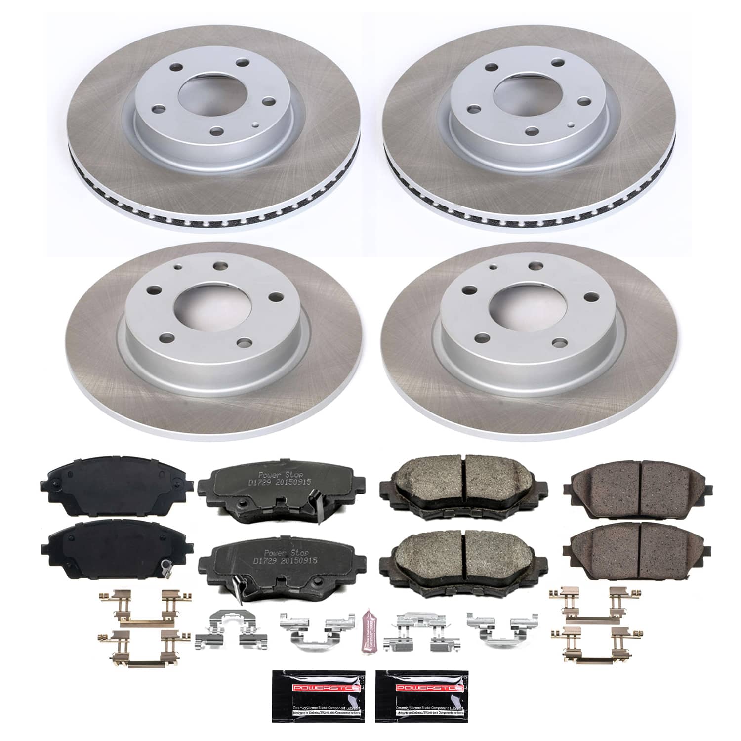 Power Stop SC6970 - Front And Rear Z17 Evolution Pad And Semi-Coated Rotor Kit vehicle fitment brake part