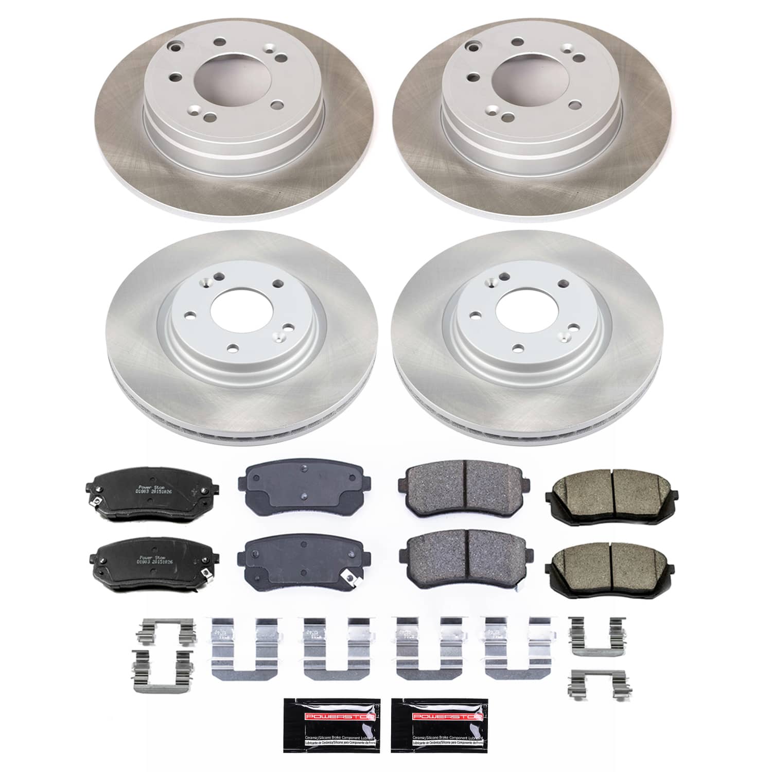 Power Stop SC6981 - Front And Rear Z17 Evolution Pad And Semi-Coated Rotor Kit vehicle fitment brake part