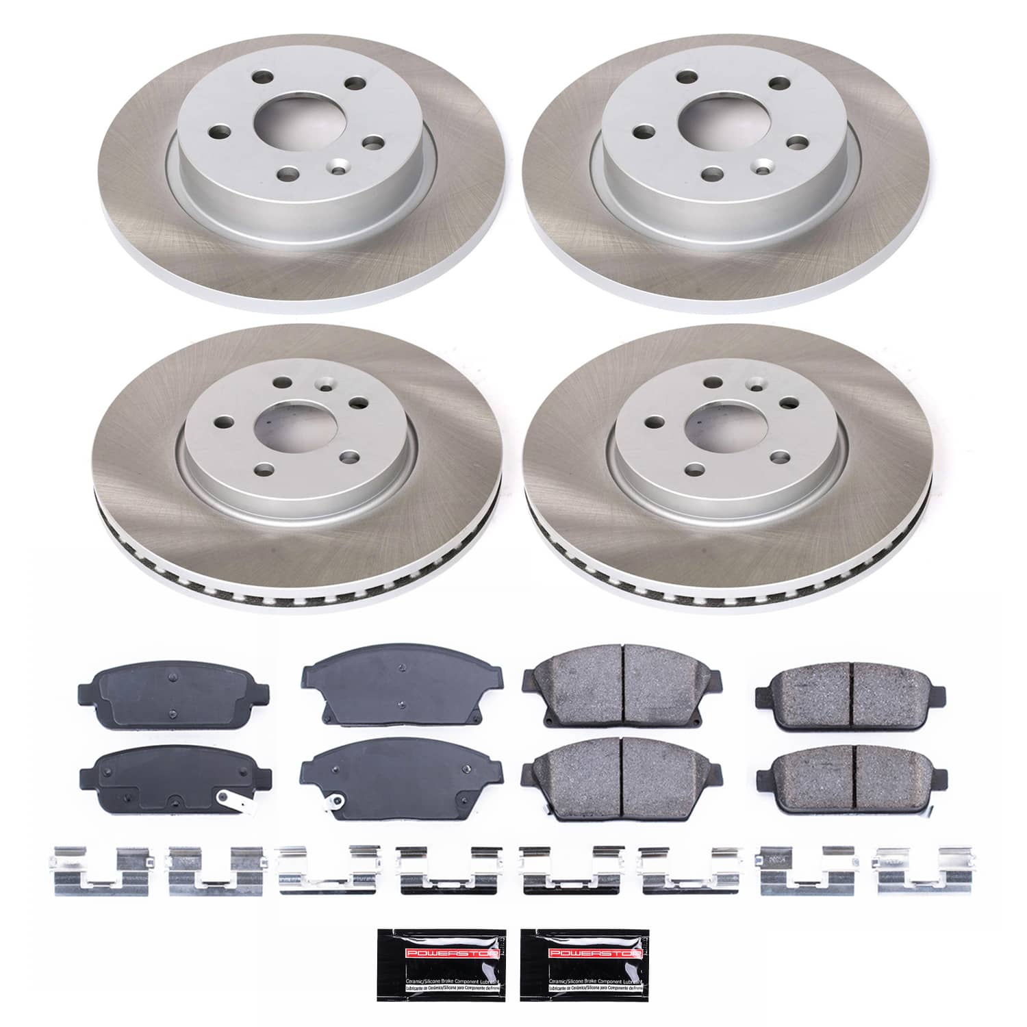 Power Stop SC6995 - Front And Rear Z17 Evolution Pad And Semi-Coated Rotor Kit vehicle fitment brake part