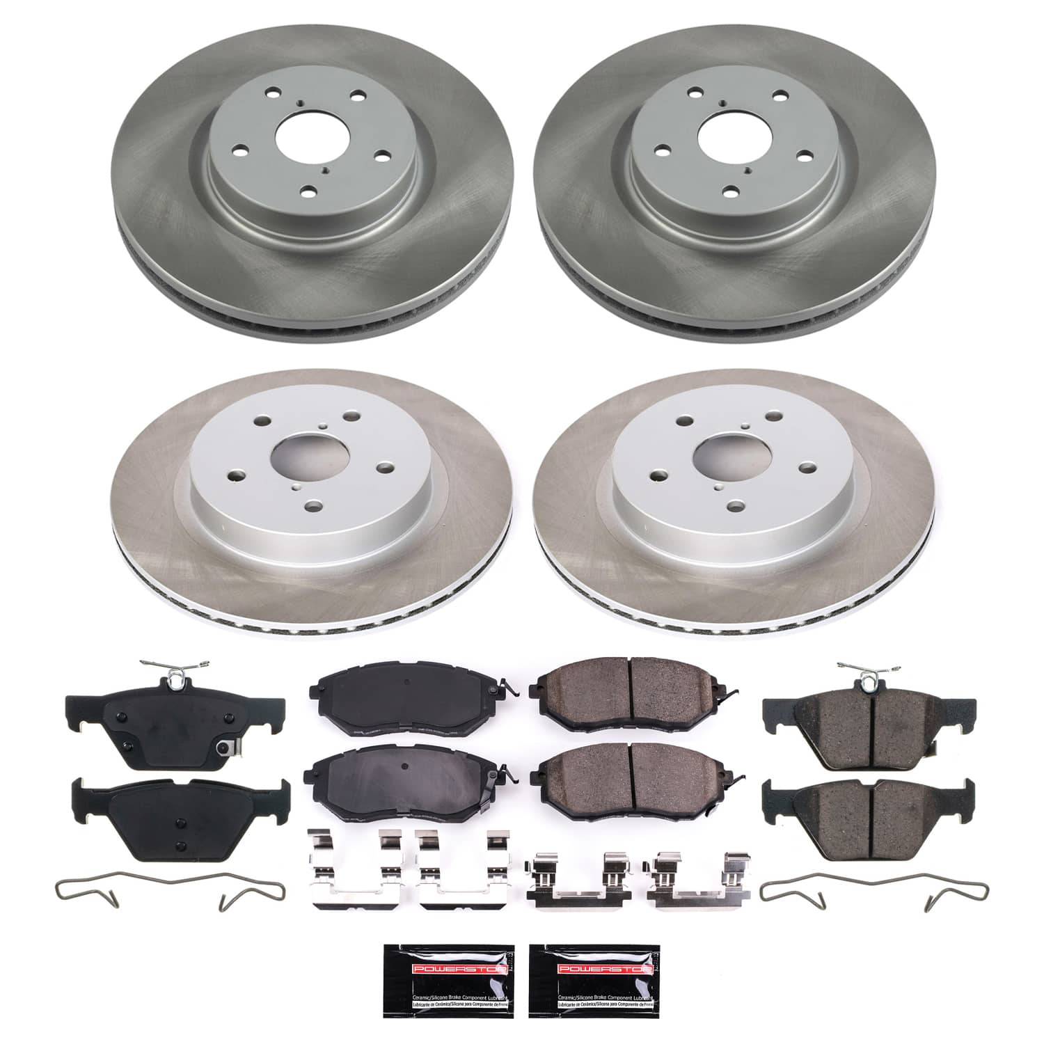 Power Stop SC7028 - Front And Rear Z17 Evolution Pad And Semi-Coated Rotor Kit vehicle fitment brake part