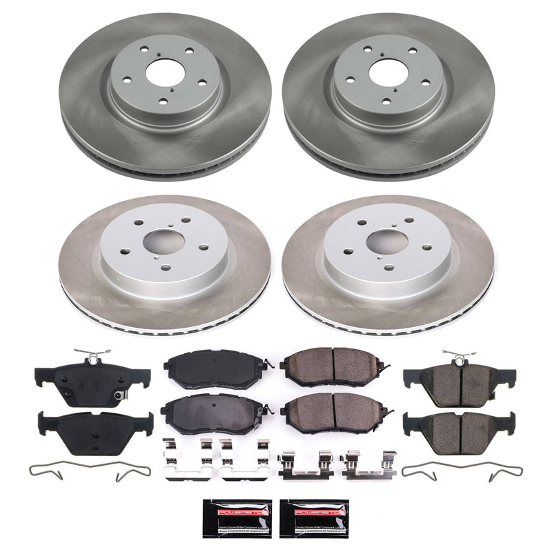 Power Stop SC7028 - Front And Rear Z17 Evolution Pad And Semi-Coated Rotor Kit vehicle fitment brake part