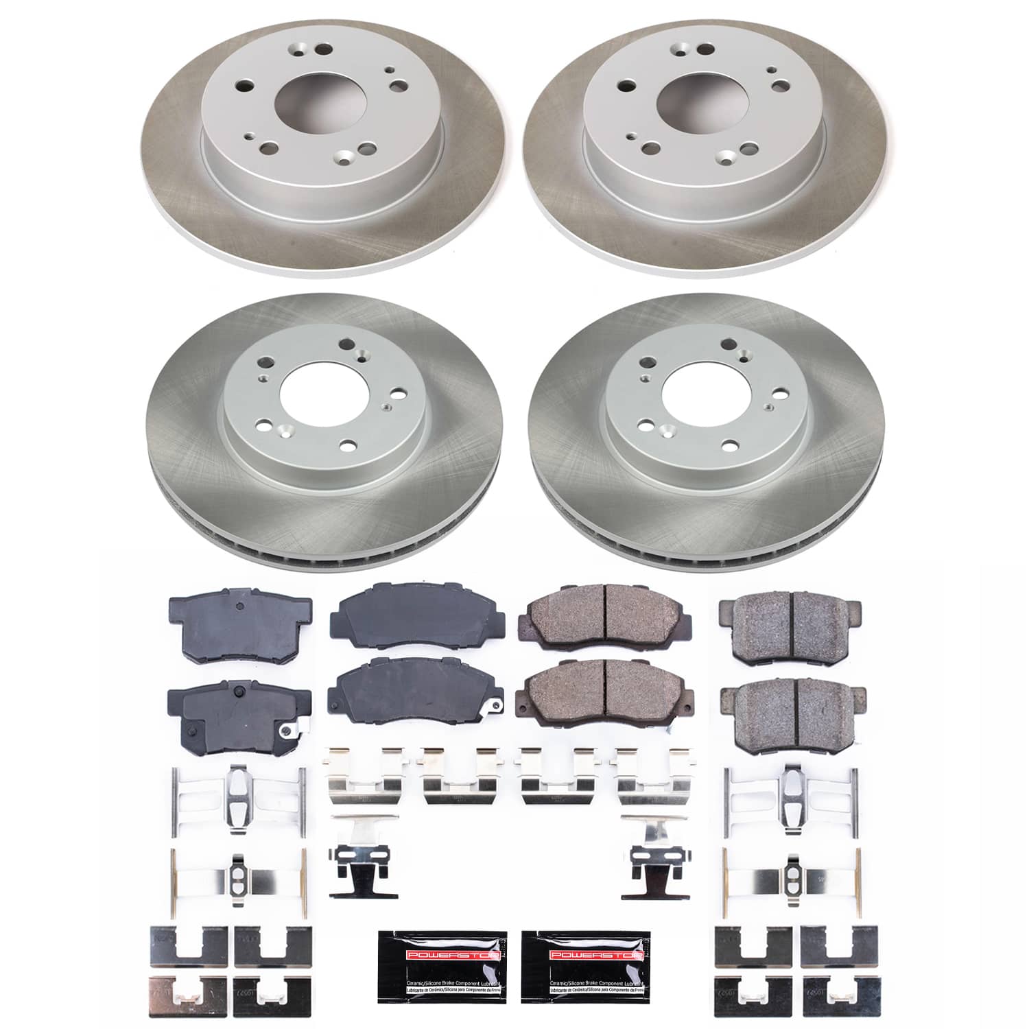 Power Stop SC706 - Front And Rear Z17 Evolution Pad And Semi-Coated Rotor Kit vehicle fitment brake part