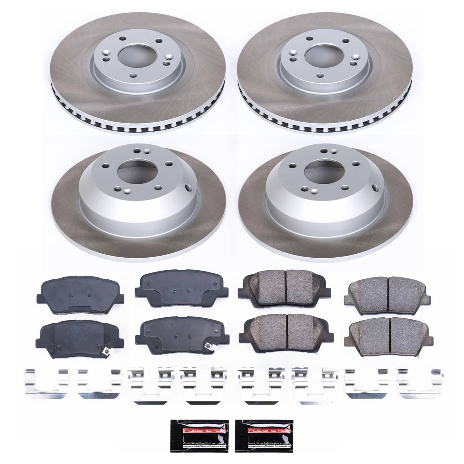 Power Stop SC7063 - Front And Rear Z17 Evolution Pad And Semi-Coated Rotor Kit vehicle fitment brake part