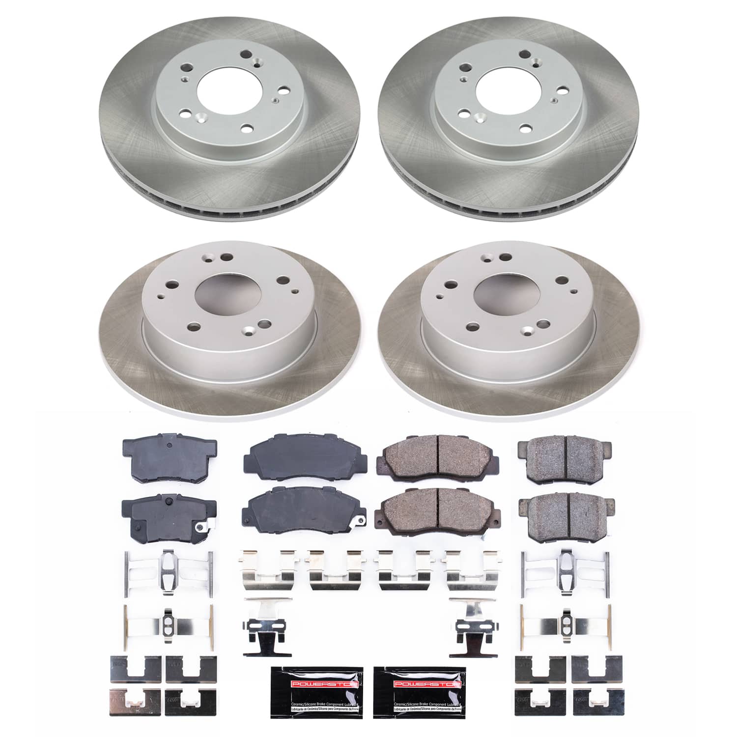 Power Stop SC707 - Front And Rear Z17 Evolution Pad And Semi-Coated Rotor Kit vehicle fitment brake part