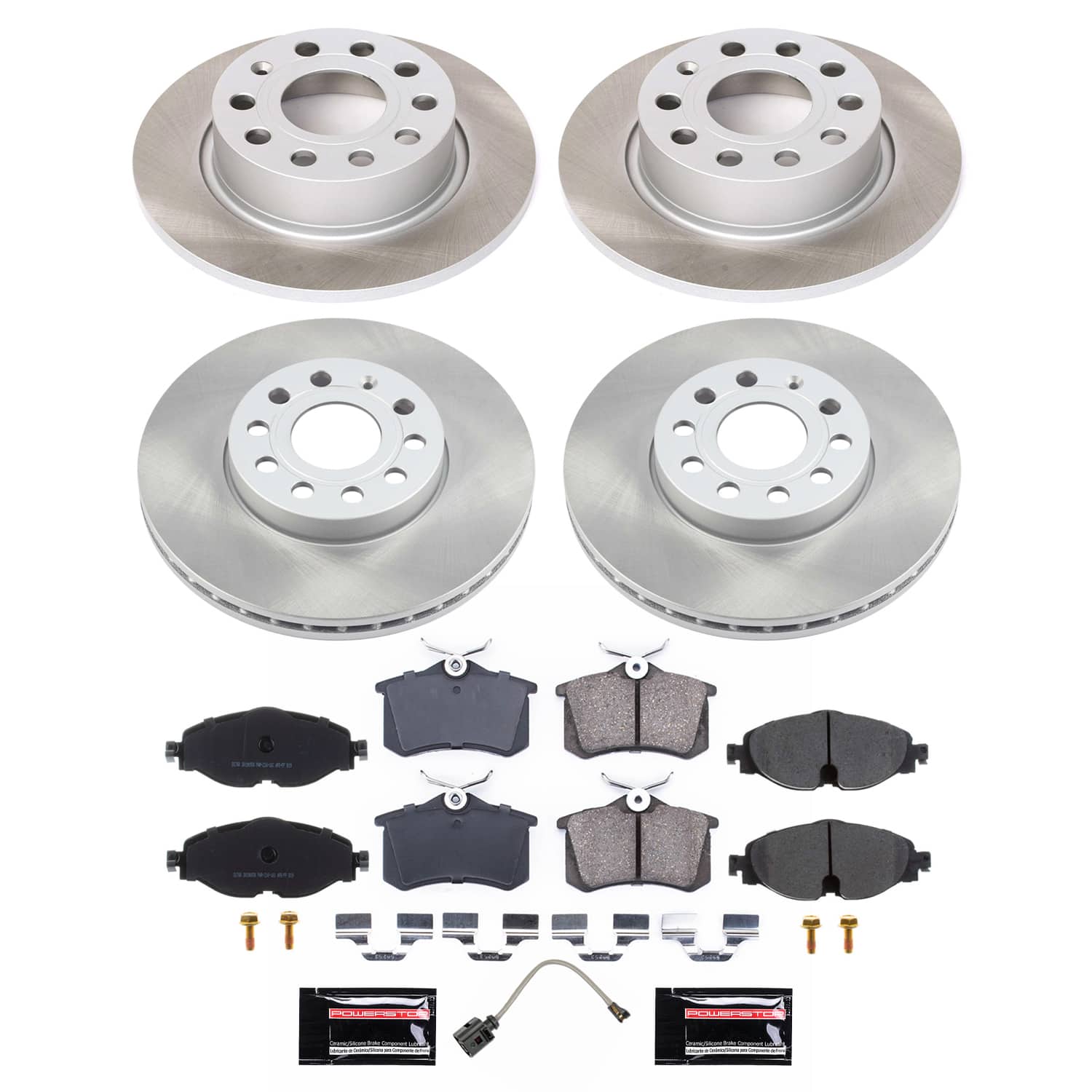 Power Stop SC7109 - Front And Rear Z17 Evolution Pad And Semi-Coated Rotor Kit vehicle fitment brake part