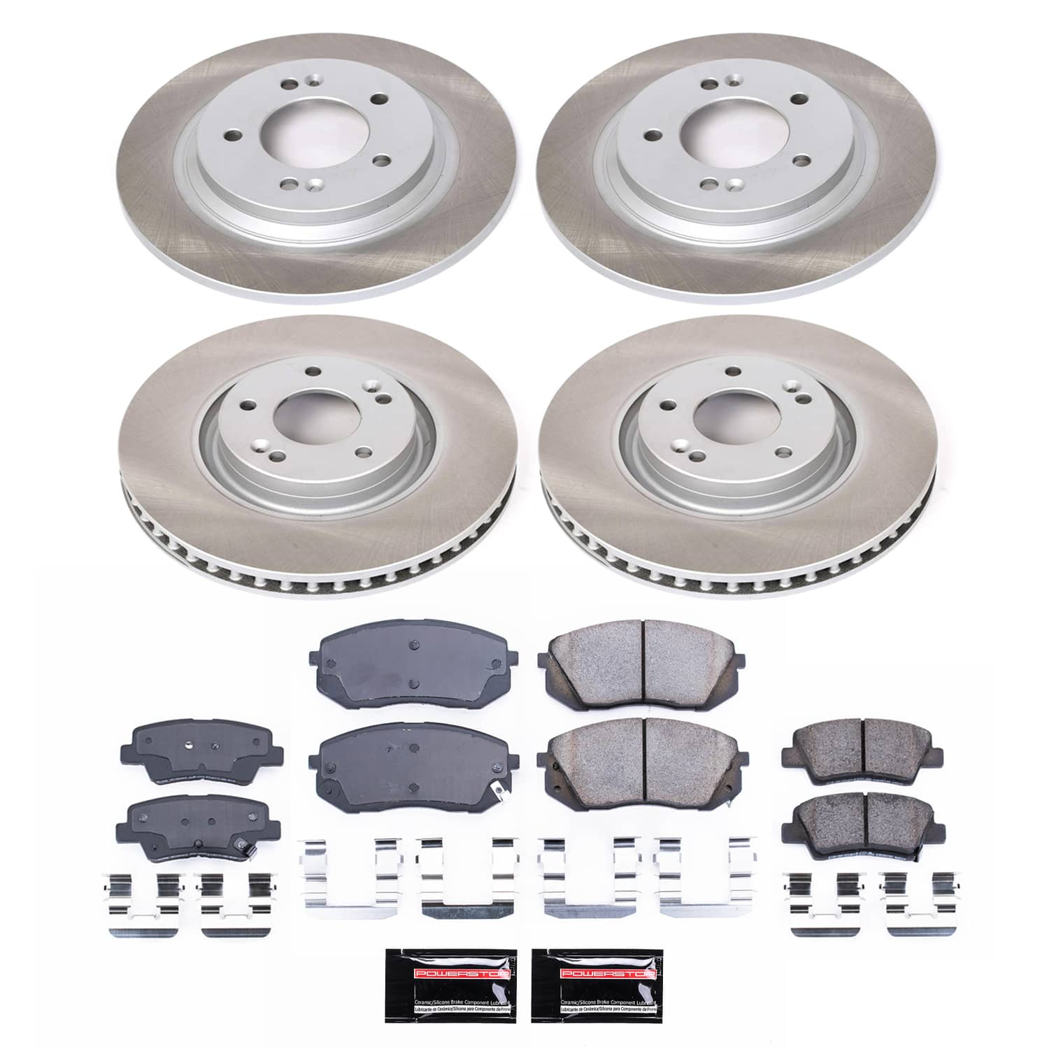 Power Stop SC7114 - Front And Rear Z17 Evolution Pad And Semi-Coated Rotor Kit vehicle fitment brake part