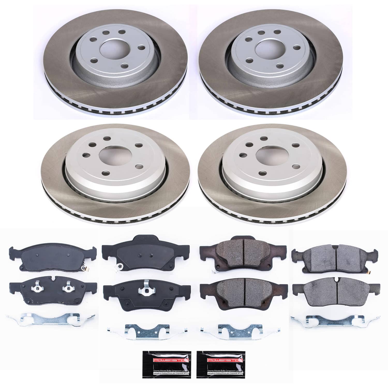 Power Stop SC7136 - Front And Rear Z17 Evolution Pad And Semi-Coated Rotor Kit vehicle fitment brake part