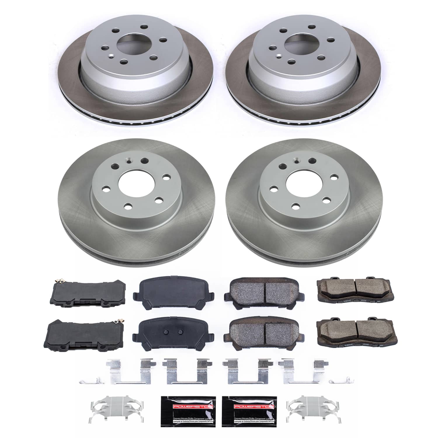 Power Stop SC7228 - Front And Rear Z17 Evolution Pad And Semi-Coated Rotor Kit vehicle fitment brake part