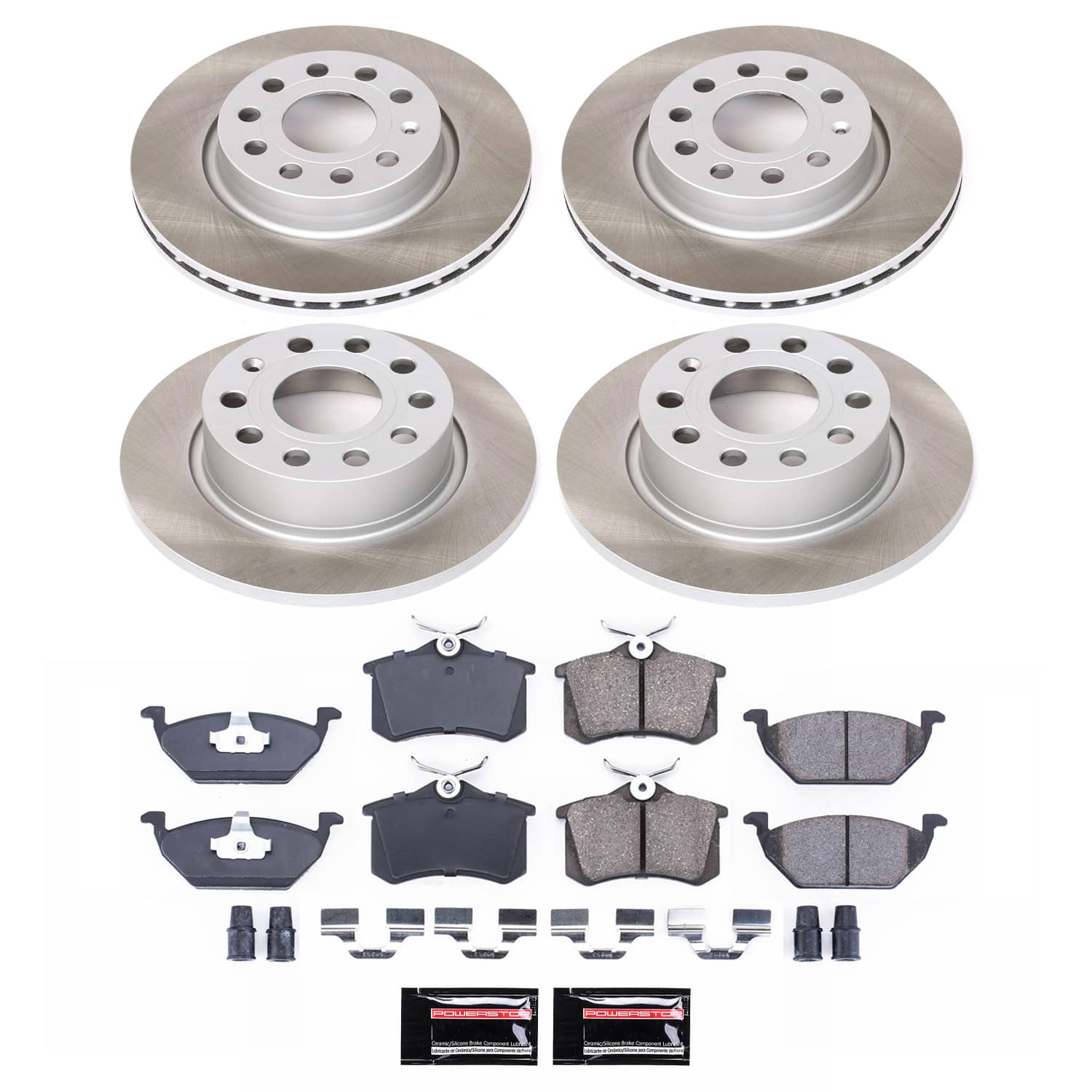 Power Stop SC7242 - Front And Rear Z17 Evolution Pad And Semi-Coated Rotor Kit vehicle fitment brake part