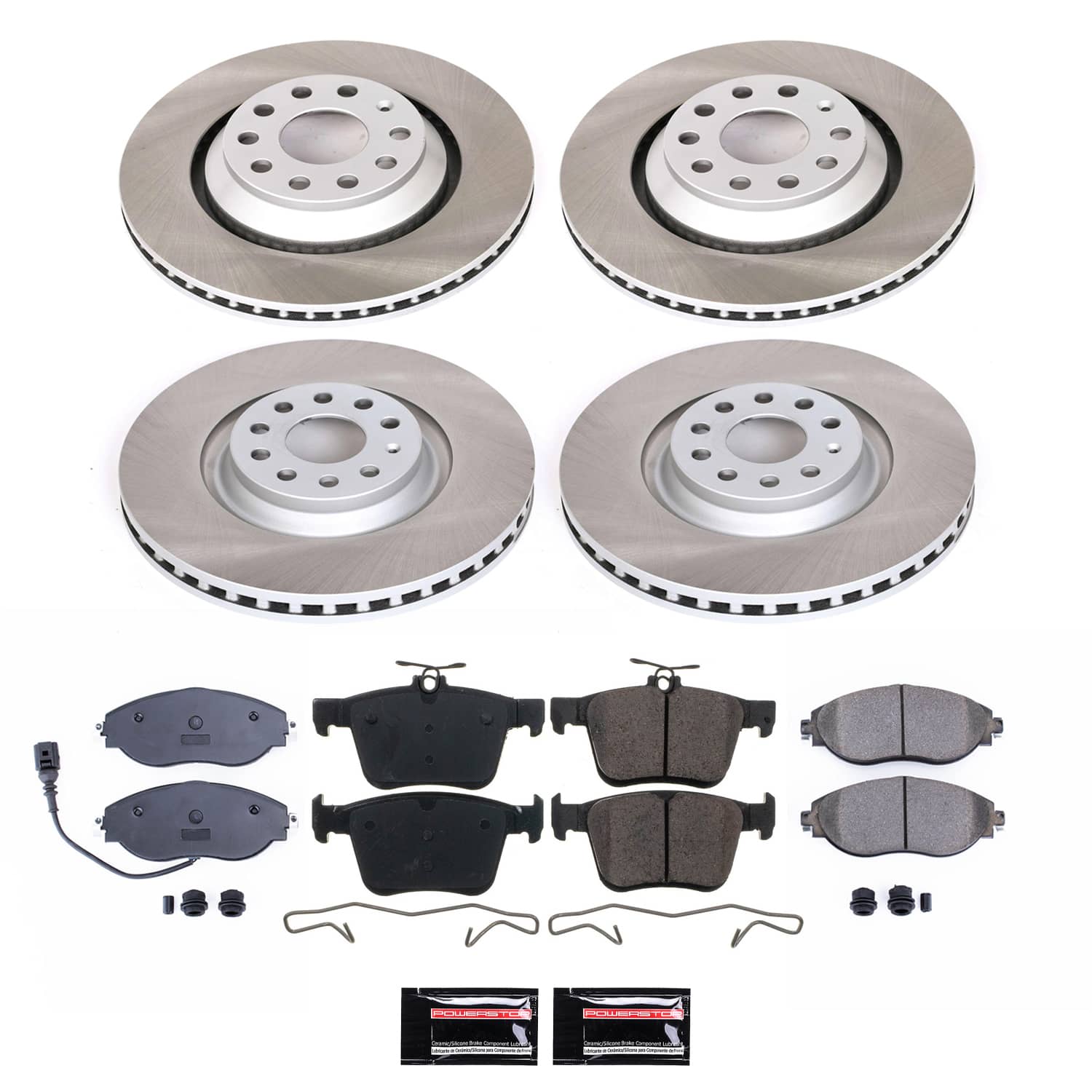 Power Stop SC7253 - Front And Rear Z17 Evolution Pad And Semi-Coated Rotor Kit vehicle fitment brake part