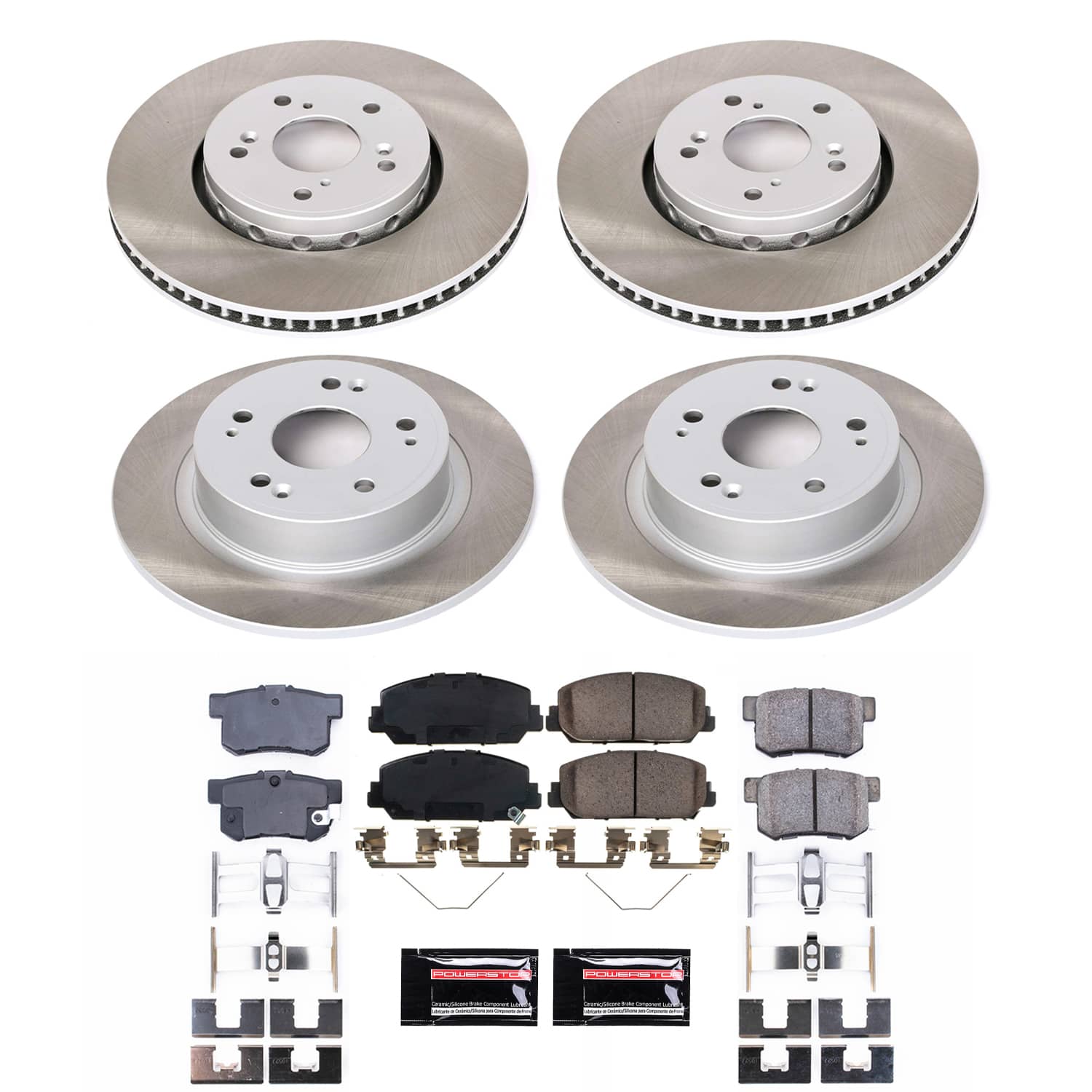 Power Stop SC7283 - Front And Rear Z17 Evolution Pad And Semi-Coated Rotor Kit vehicle fitment brake part