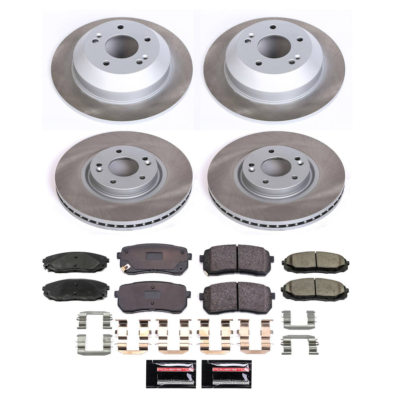 Power Stop SC7286 - Front And Rear Z17 Evolution Pad And Semi-Coated Rotor Kit vehicle fitment brake part