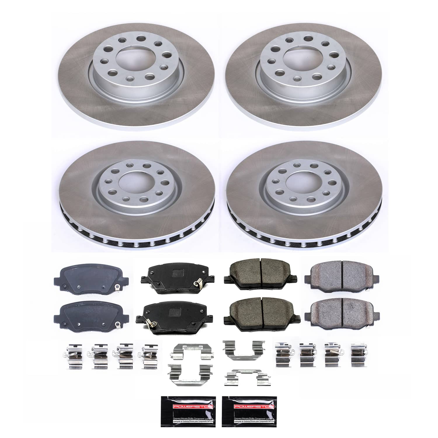 Power Stop SC7300 - Front And Rear Z17 Evolution Pad And Semi-Coated Rotor Kit vehicle fitment brake part