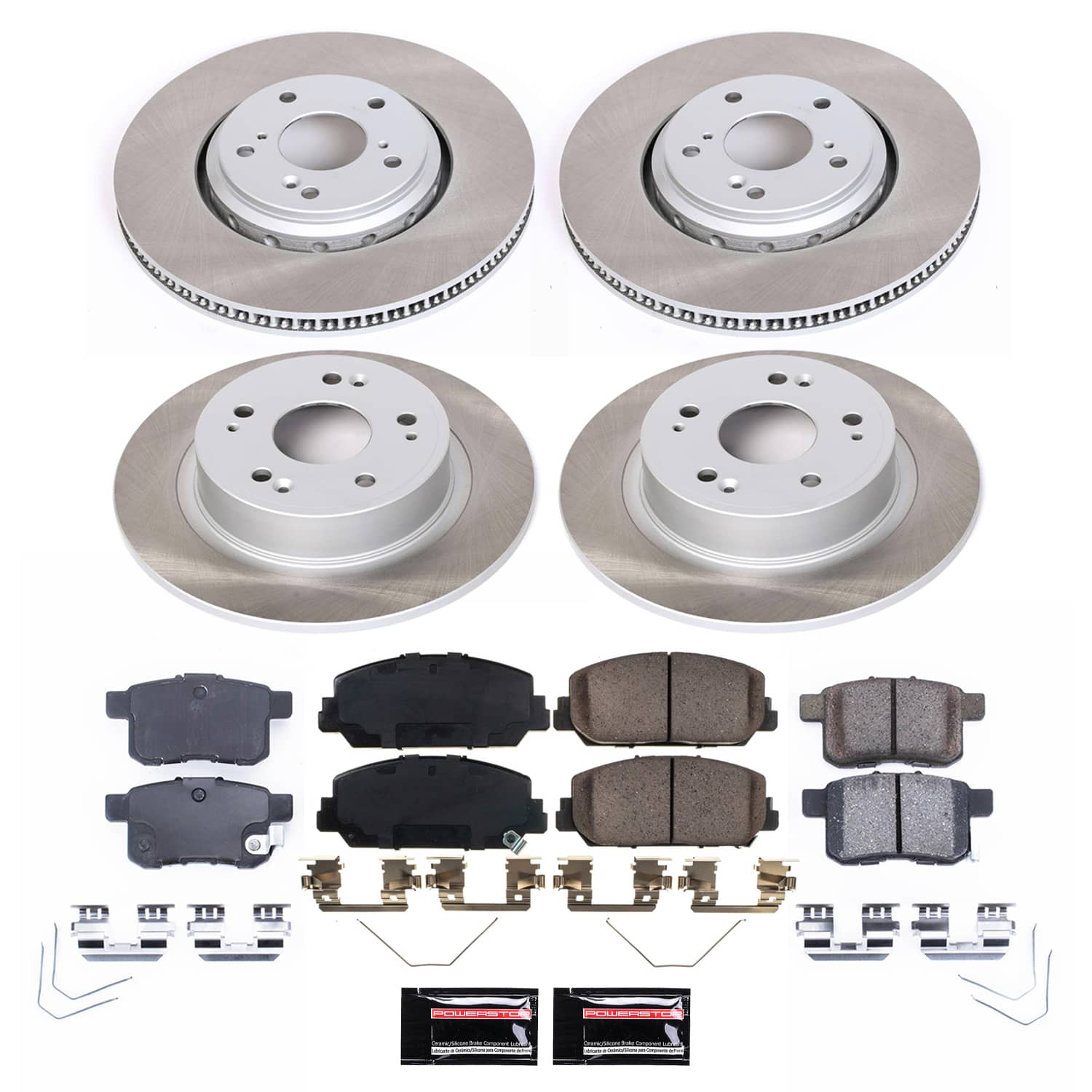 Power Stop SC7348 - Front And Rear Z17 Evolution Pad And Semi-Coated Rotor Kit vehicle fitment brake part