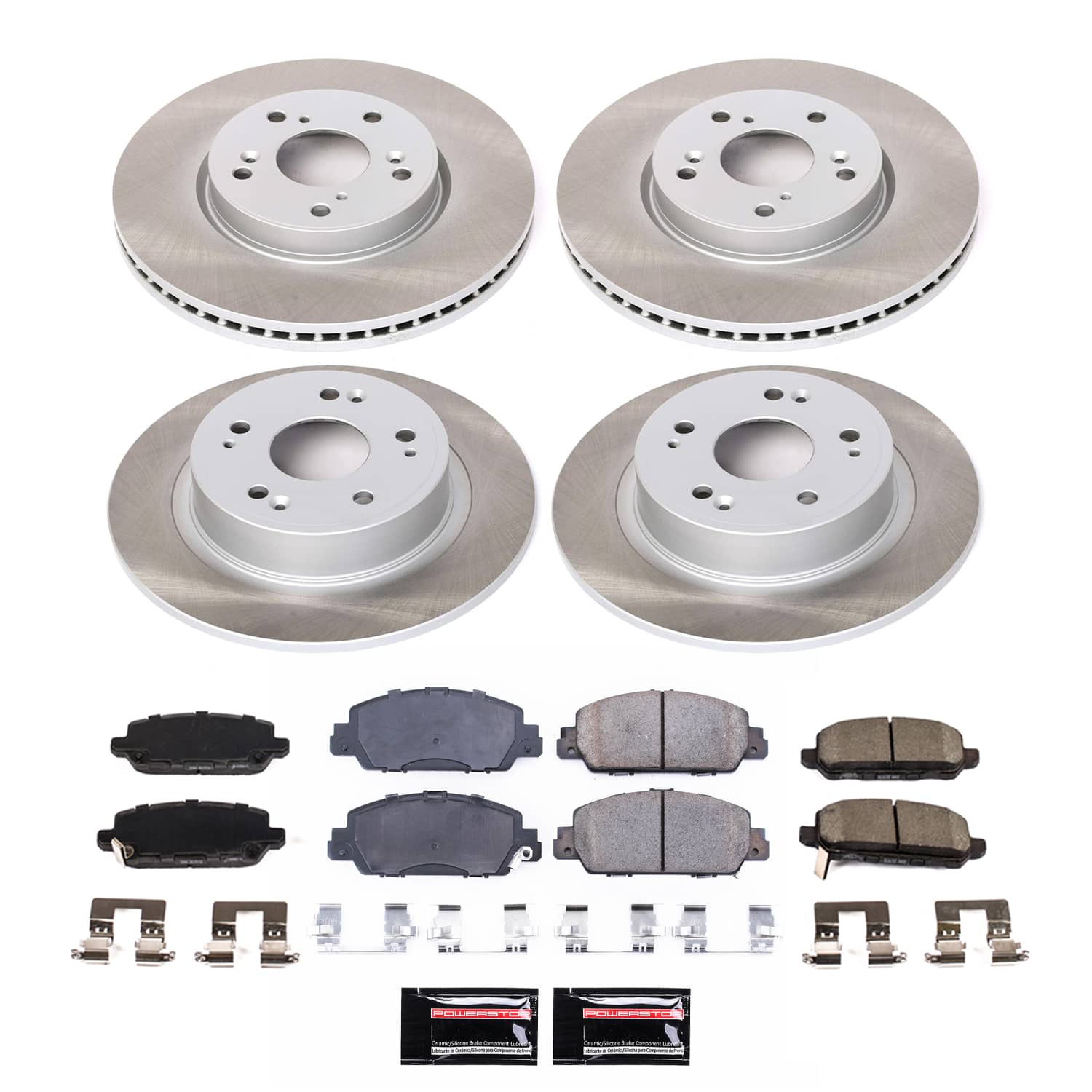 Power Stop SC7349 - Front And Rear Z17 Evolution Pad And Semi-Coated Rotor Kit vehicle fitment brake part