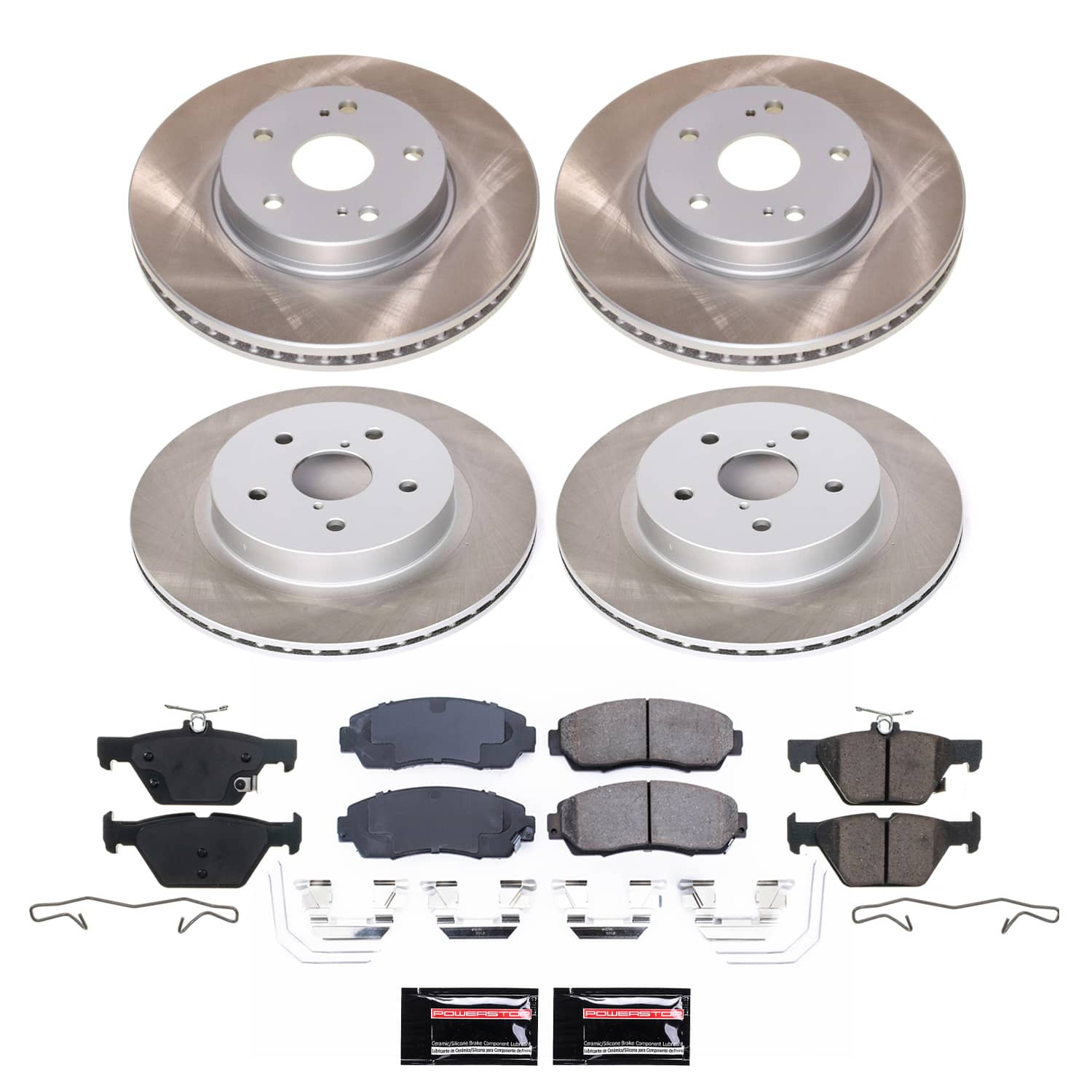 Power Stop SC7357 - Front And Rear Z17 Evolution Pad And Semi-Coated Rotor Kit vehicle fitment brake part