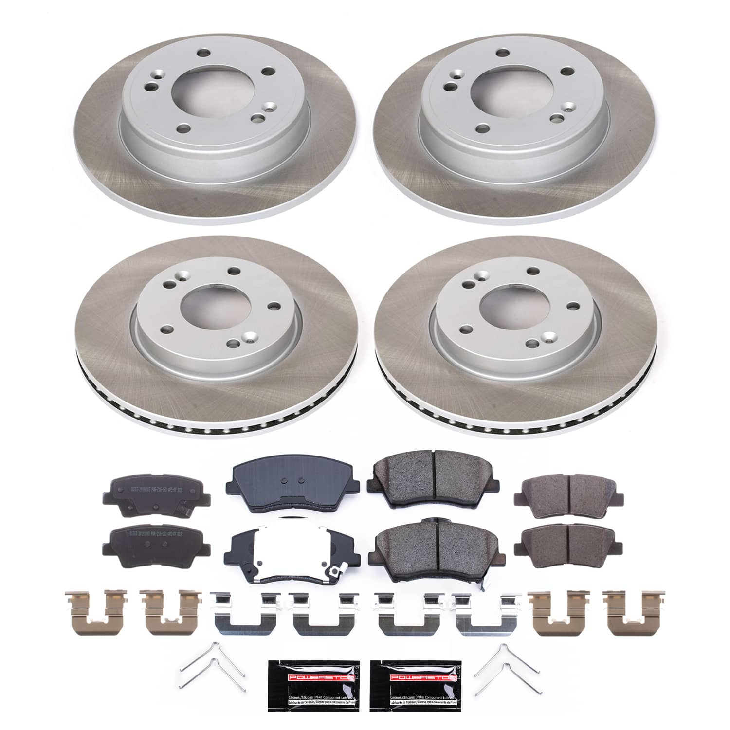 Power Stop SC7385 - Front And Rear Z17 Evolution Pad And Semi-Coated Rotor Kit vehicle fitment brake part