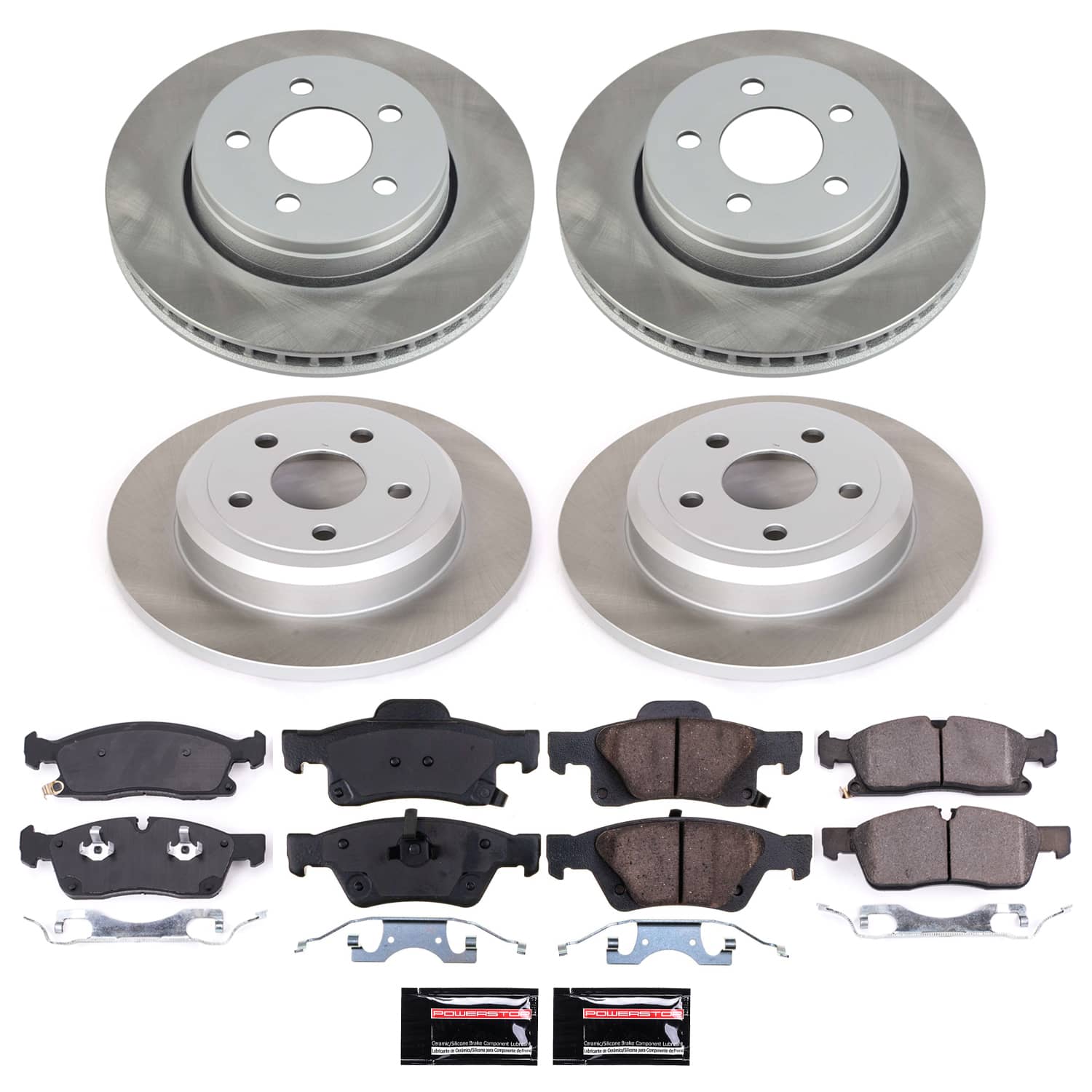 Power Stop SC7413 - Front And Rear Z17 Evolution Pad And Semi-Coated Rotor Kit vehicle fitment brake part