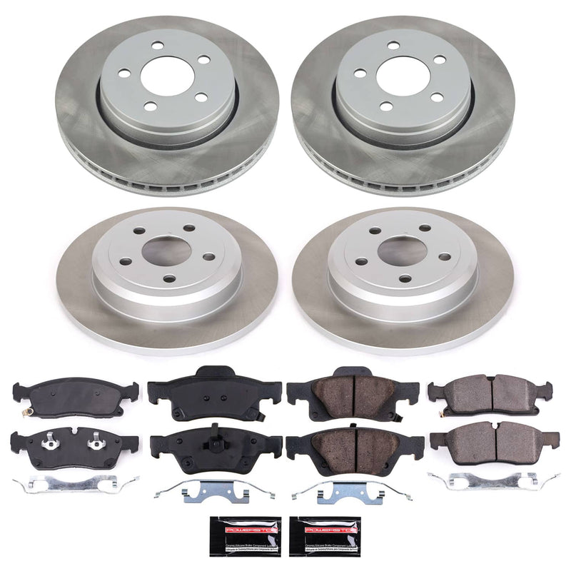 Power Stop SC7413 - Front And Rear Z17 Evolution Pad And Semi-Coated Rotor Kit vehicle fitment brake part