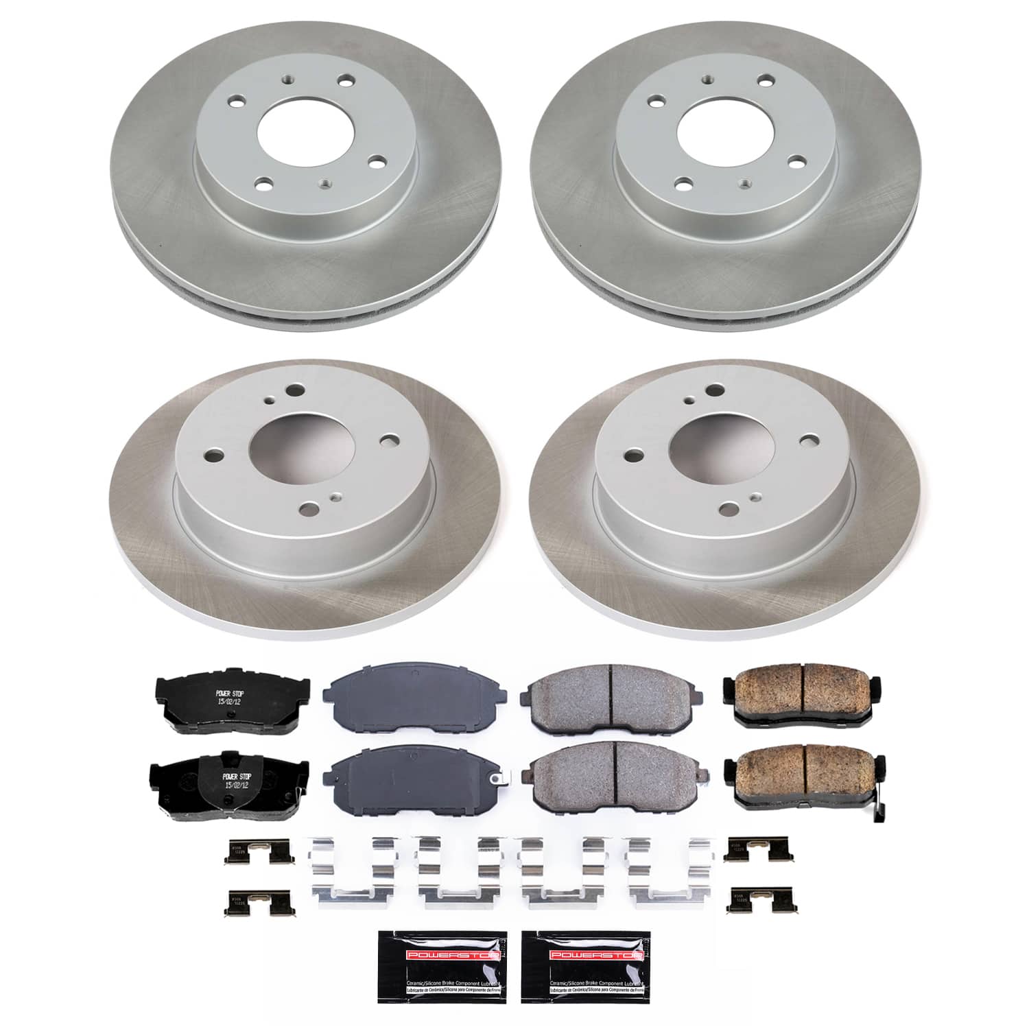 Power Stop SC750 - Front And Rear Z17 Evolution Pad And Semi-Coated Rotor Kit vehicle fitment brake part