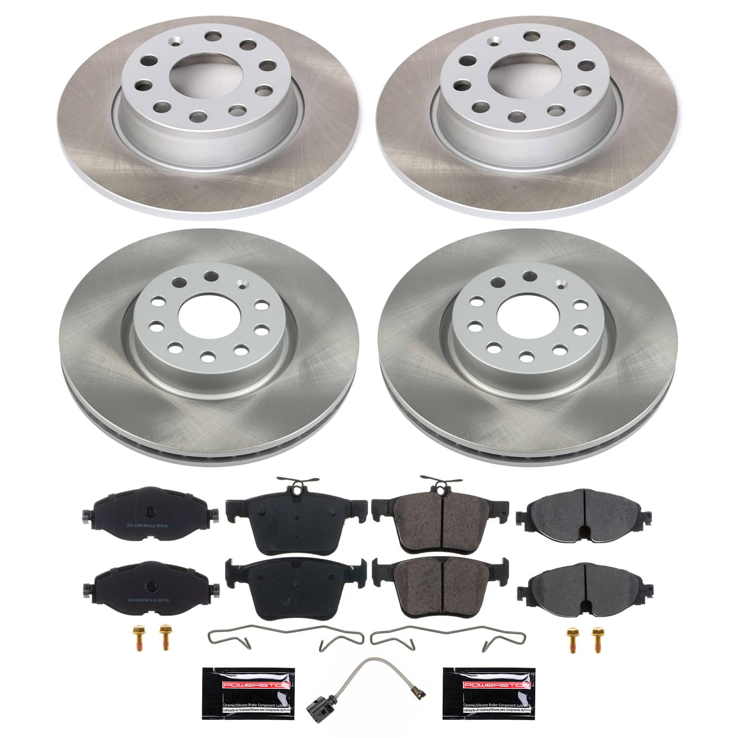 Power Stop SC7502 - Front And Rear Z17 Evolution Pad And Semi-Coated Rotor Kit vehicle fitment brake part