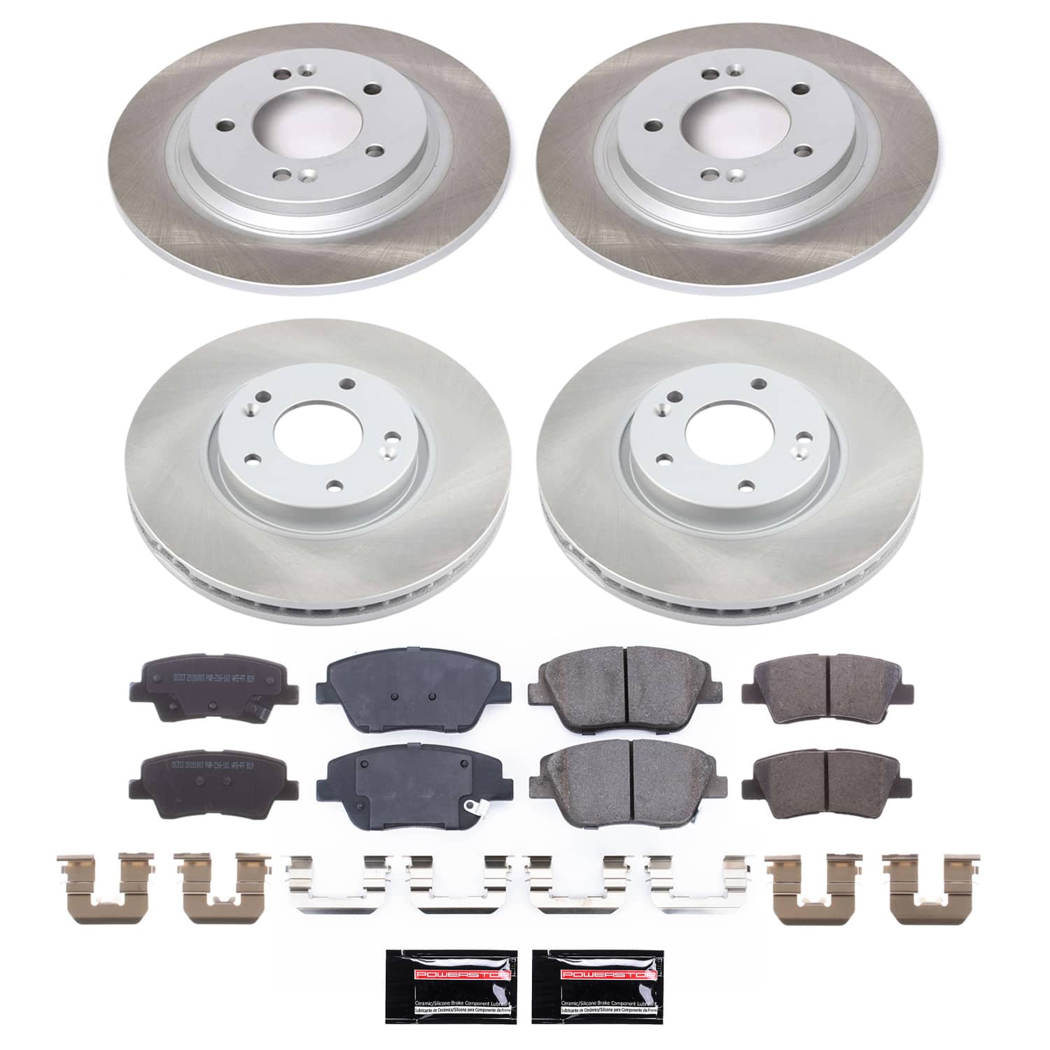 Power Stop SC7504 - Front And Rear Z17 Evolution Pad And Semi-Coated Rotor Kit vehicle fitment brake part