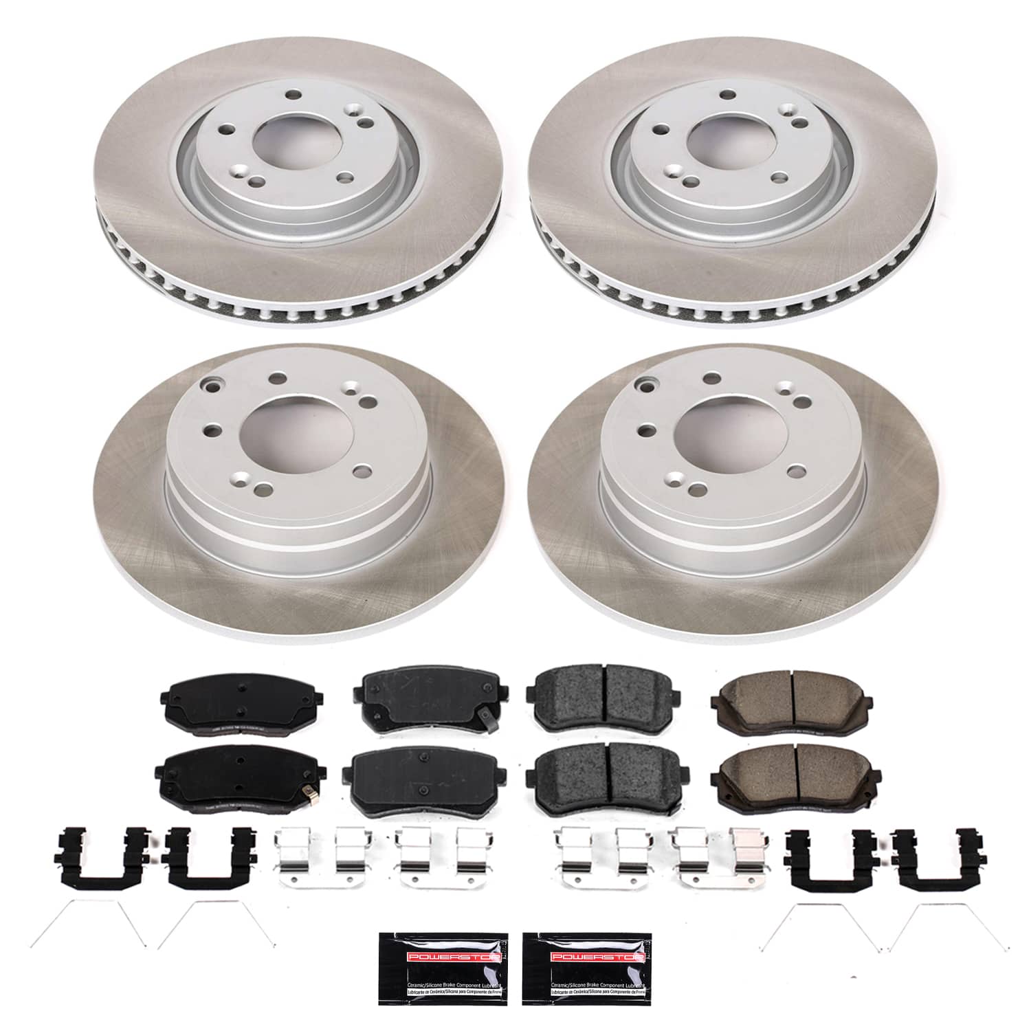 Power Stop SC7510 - Front And Rear Z17 Evolution Pad And Semi-Coated Rotor Kit vehicle fitment brake part