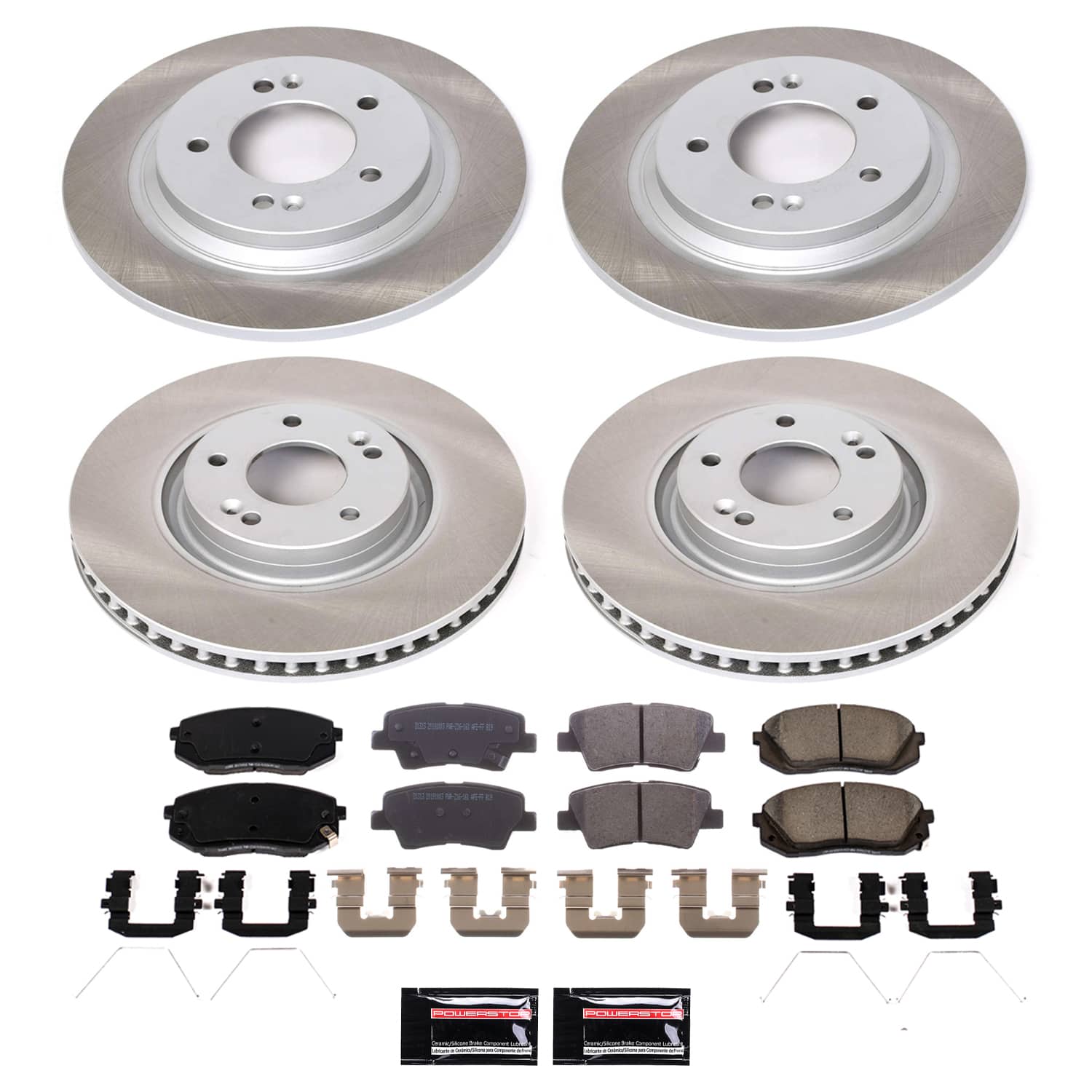 Power Stop SC7511 - Front And Rear Z17 Evolution Pad And Semi-Coated Rotor Kit vehicle fitment brake part