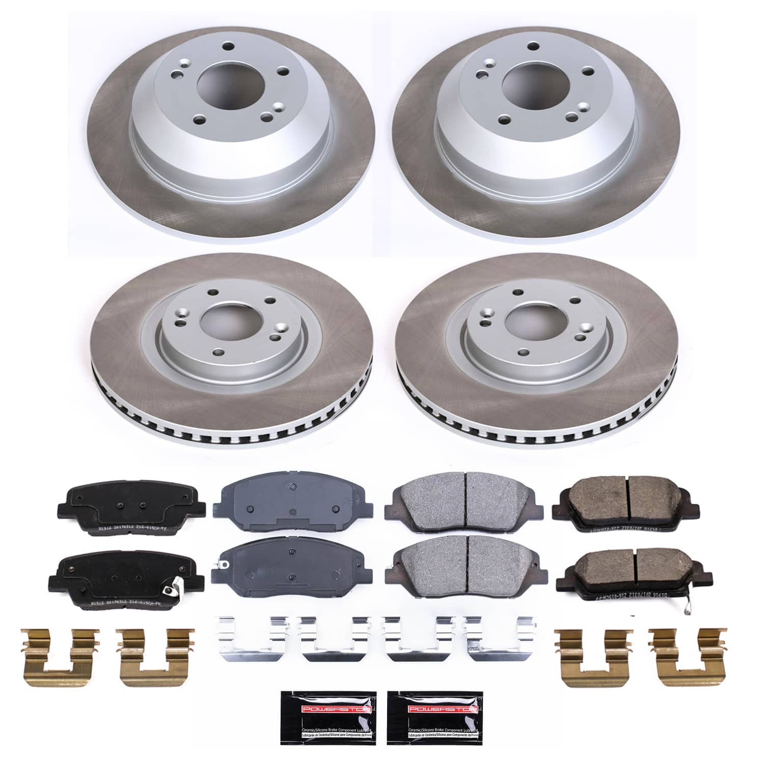 Power Stop SC7514 - Front And Rear Z17 Evolution Pad And Semi-Coated Rotor Kit vehicle fitment brake part