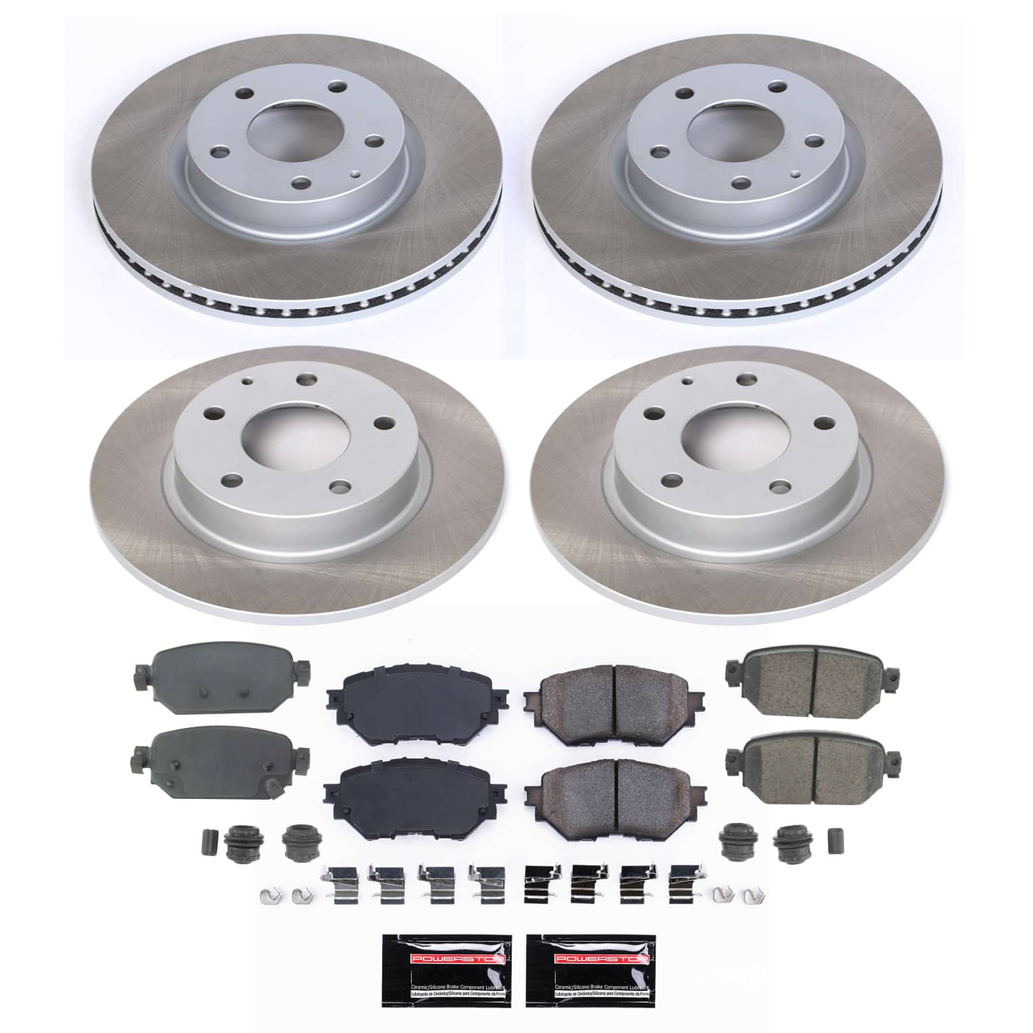 Power Stop SC7518 - Front And Rear Z17 Evolution Pad And Semi-Coated Rotor Kit vehicle fitment brake part