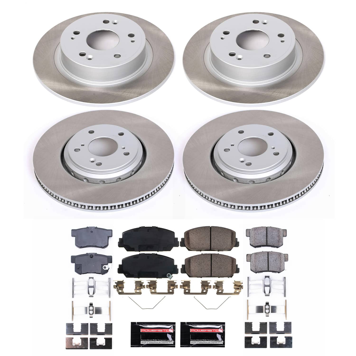 Power Stop SC7529 - Front And Rear Z17 Evolution Pad And Semi-Coated Rotor Kit vehicle fitment brake part
