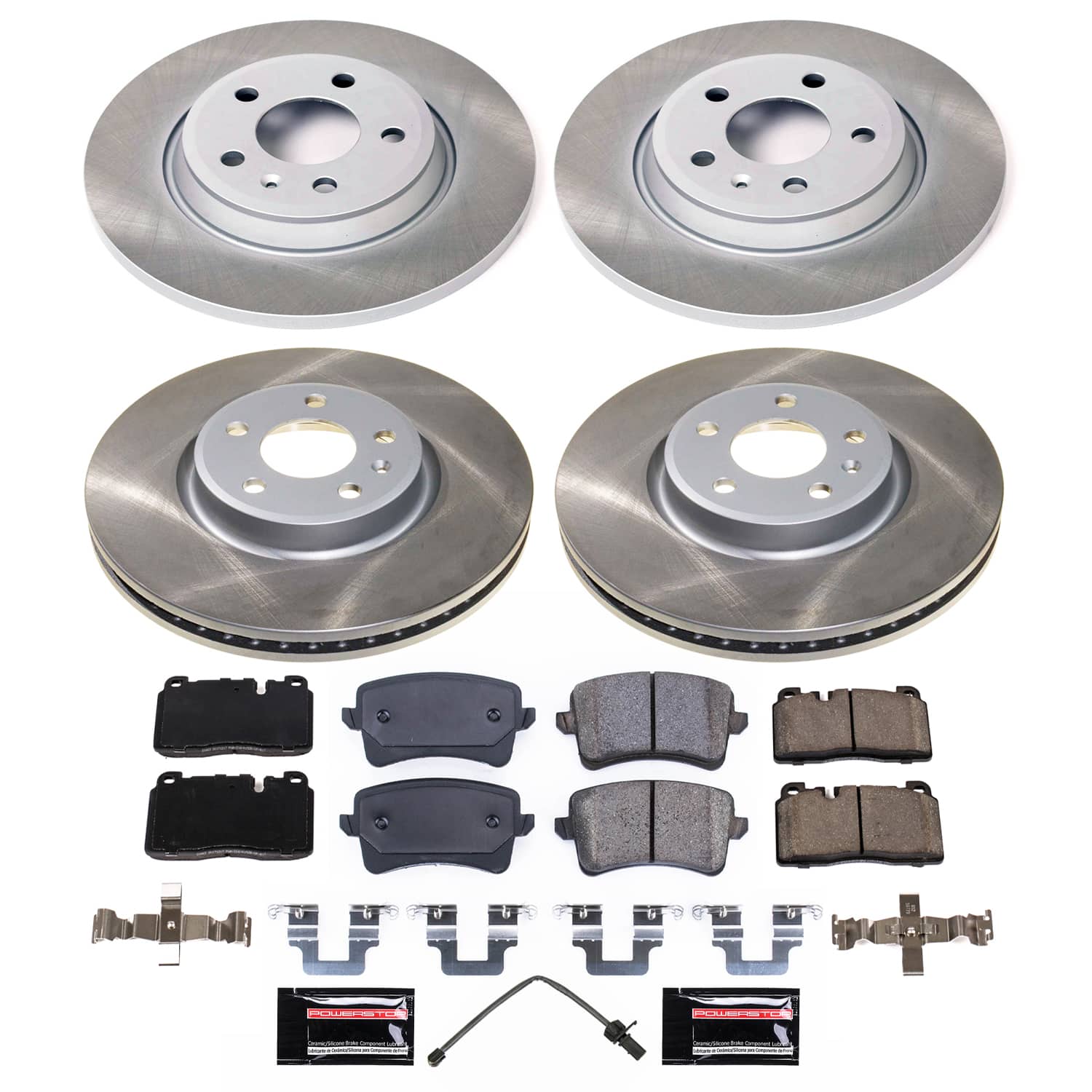 Power Stop SC7538 - Front And Rear Z17 Evolution Pad And Semi-Coated Rotor Kit vehicle fitment brake part