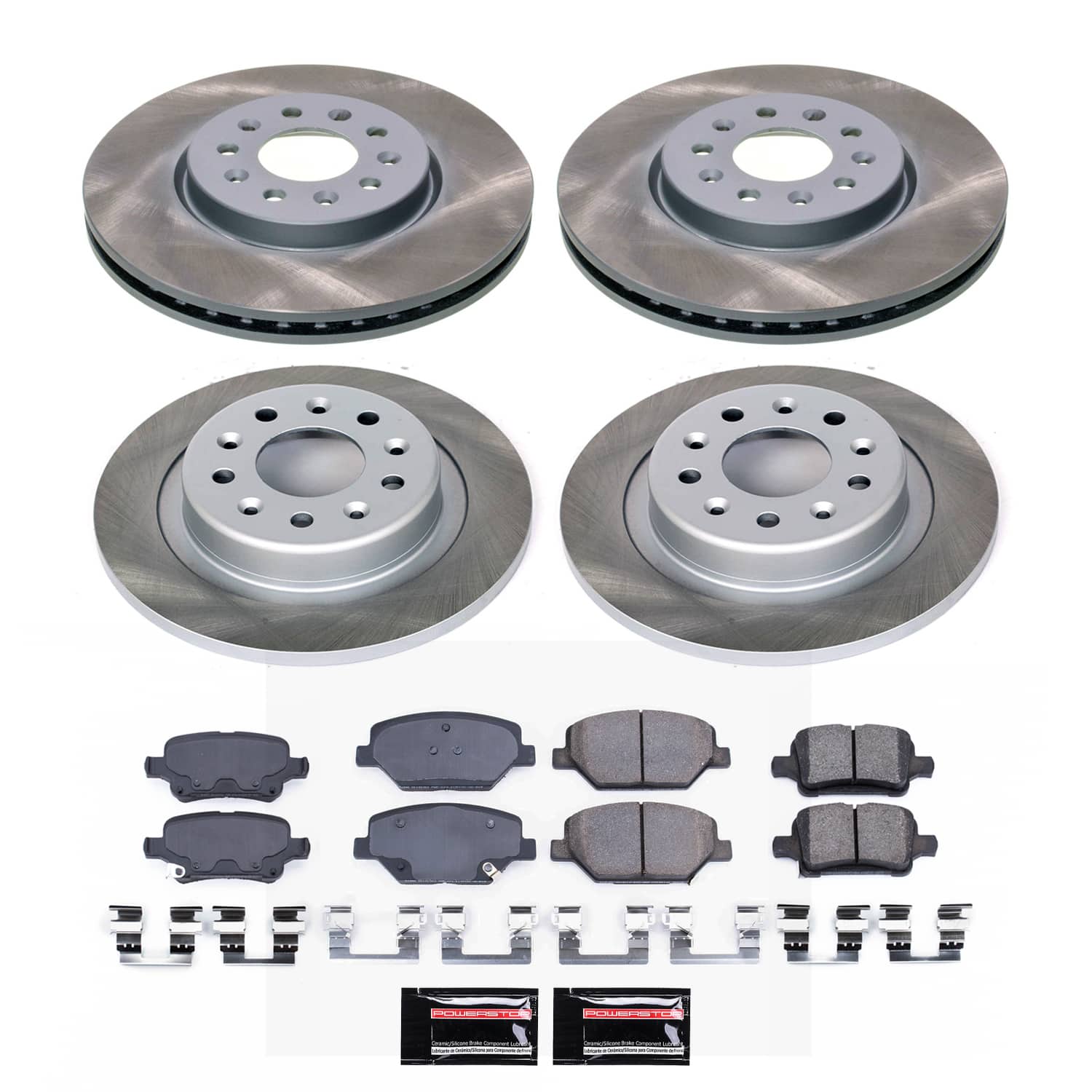Power Stop SC7557 - Front And Rear Z17 Evolution Pad And Semi-Coated Rotor Kit vehicle fitment brake part