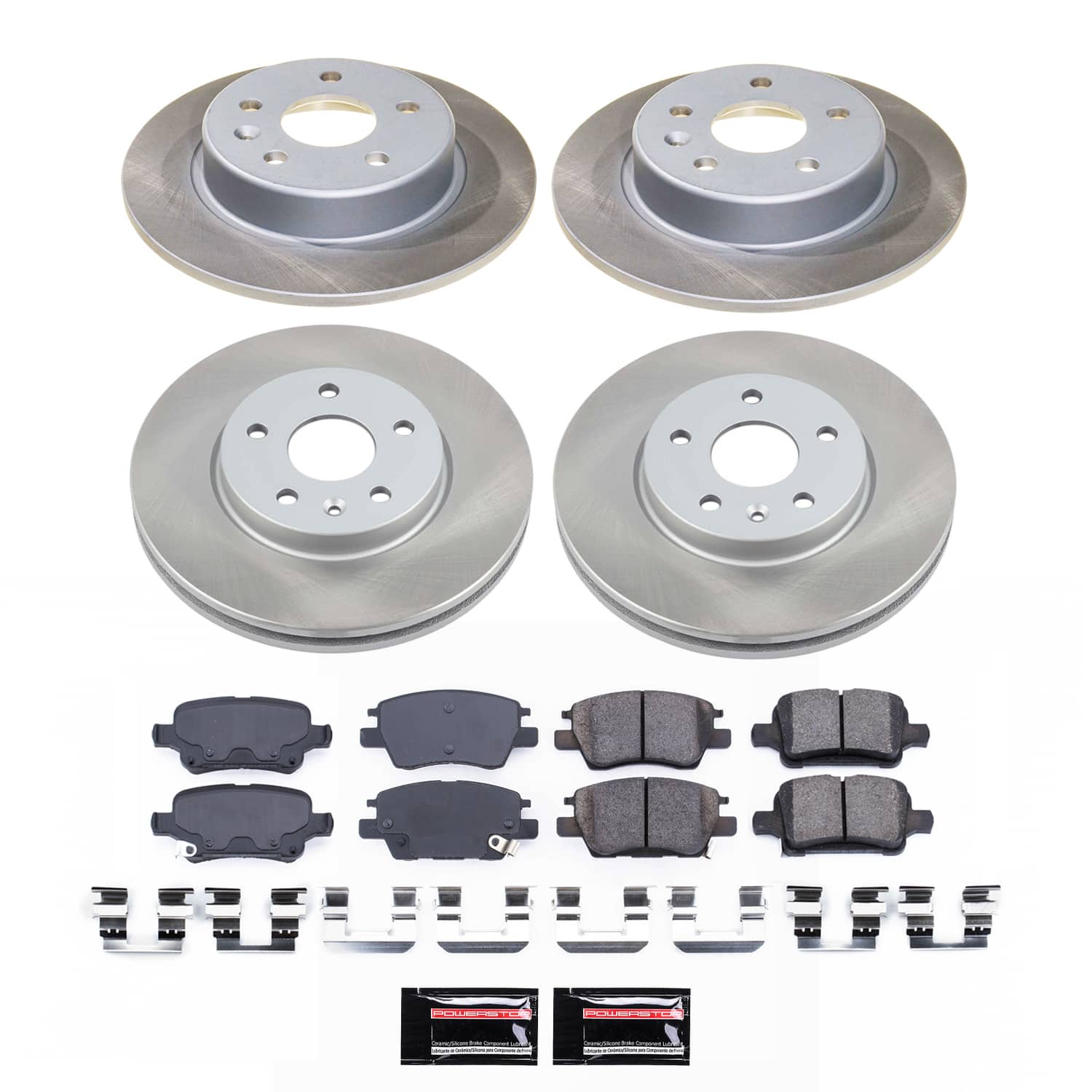 Power Stop SC7561 - Front And Rear Z17 Evolution Pad And Semi-Coated Rotor Kit vehicle fitment brake part