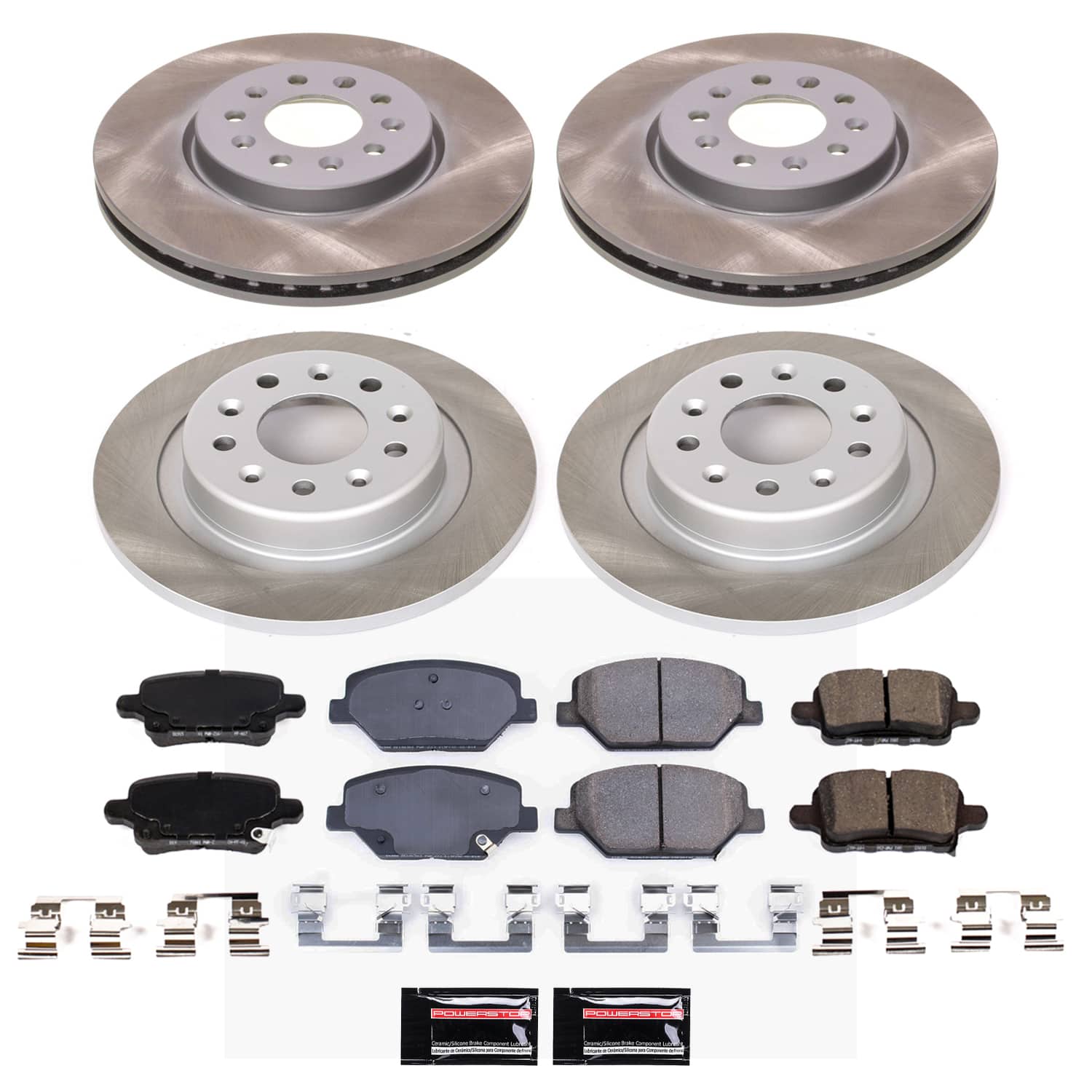 Power Stop SC7565 - Front And Rear Z17 Evolution Pad And Semi-Coated Rotor Kit vehicle fitment brake part